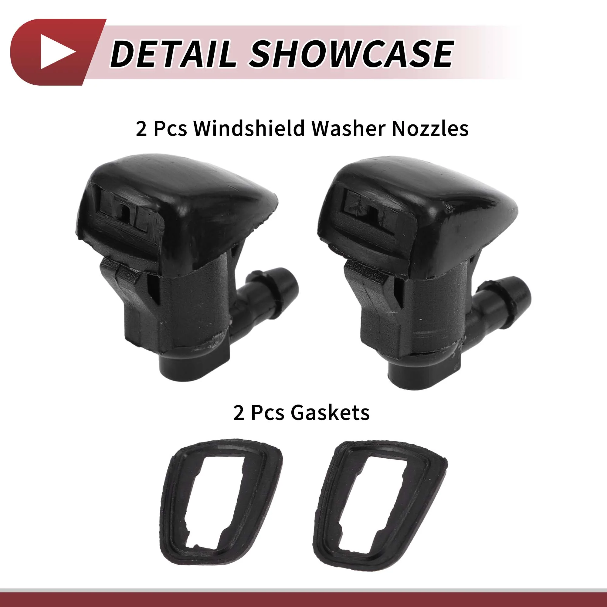 2pcs Windshield Washer Nozzle for Toyota Camry 2002-2006 Front Windshield Spray Nozzles Wiper Spray Washer Jet No.85381AA042 Black Plastic - Image 7
