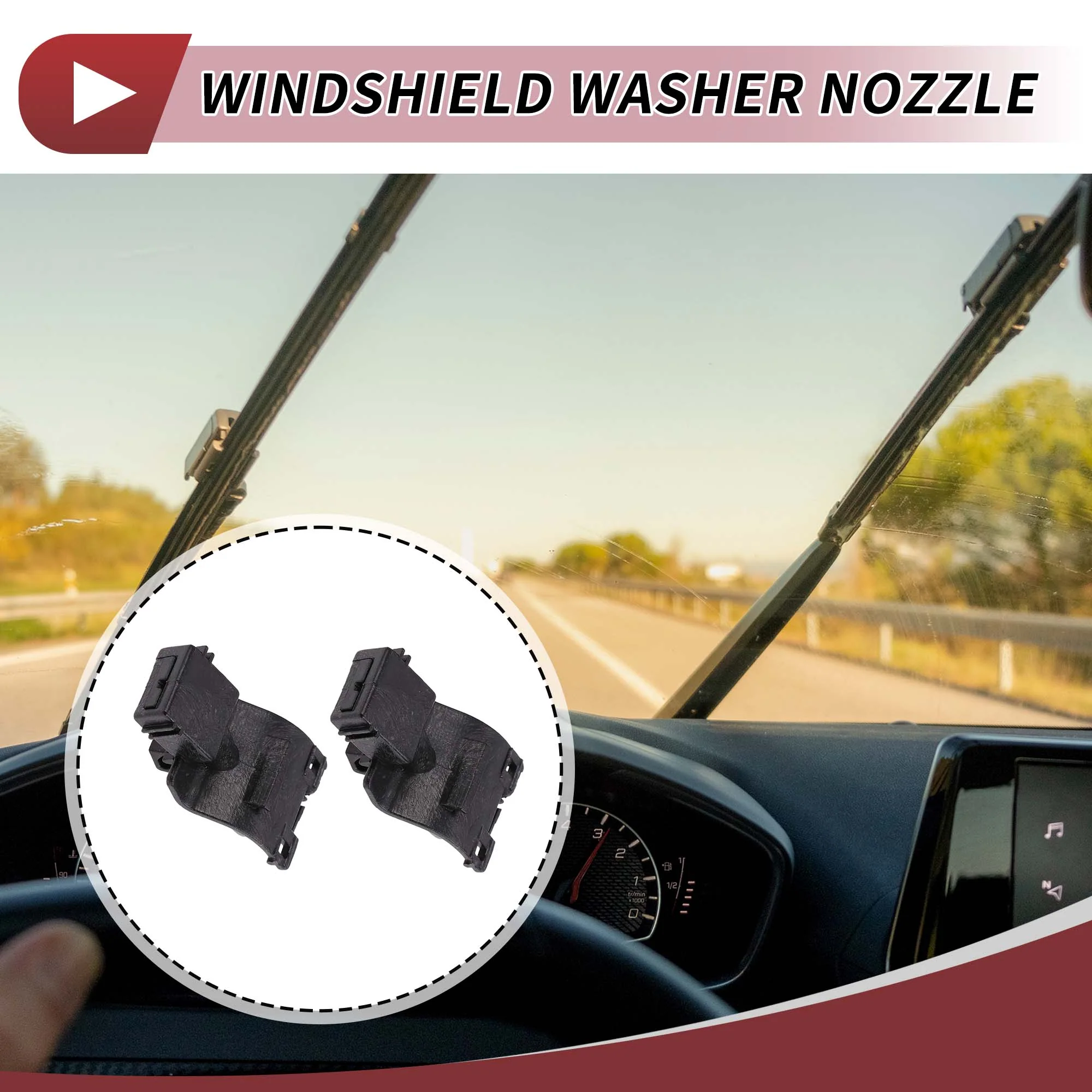 2pcs Windshield Washer Nozzle for Toyota Tacoma 2016-2023 for Lexus RX350 2016-2022 Front Windshield Spray Nozzles Wiper Spray Washer Jet No.8538130220 Black Plastic - Image 3