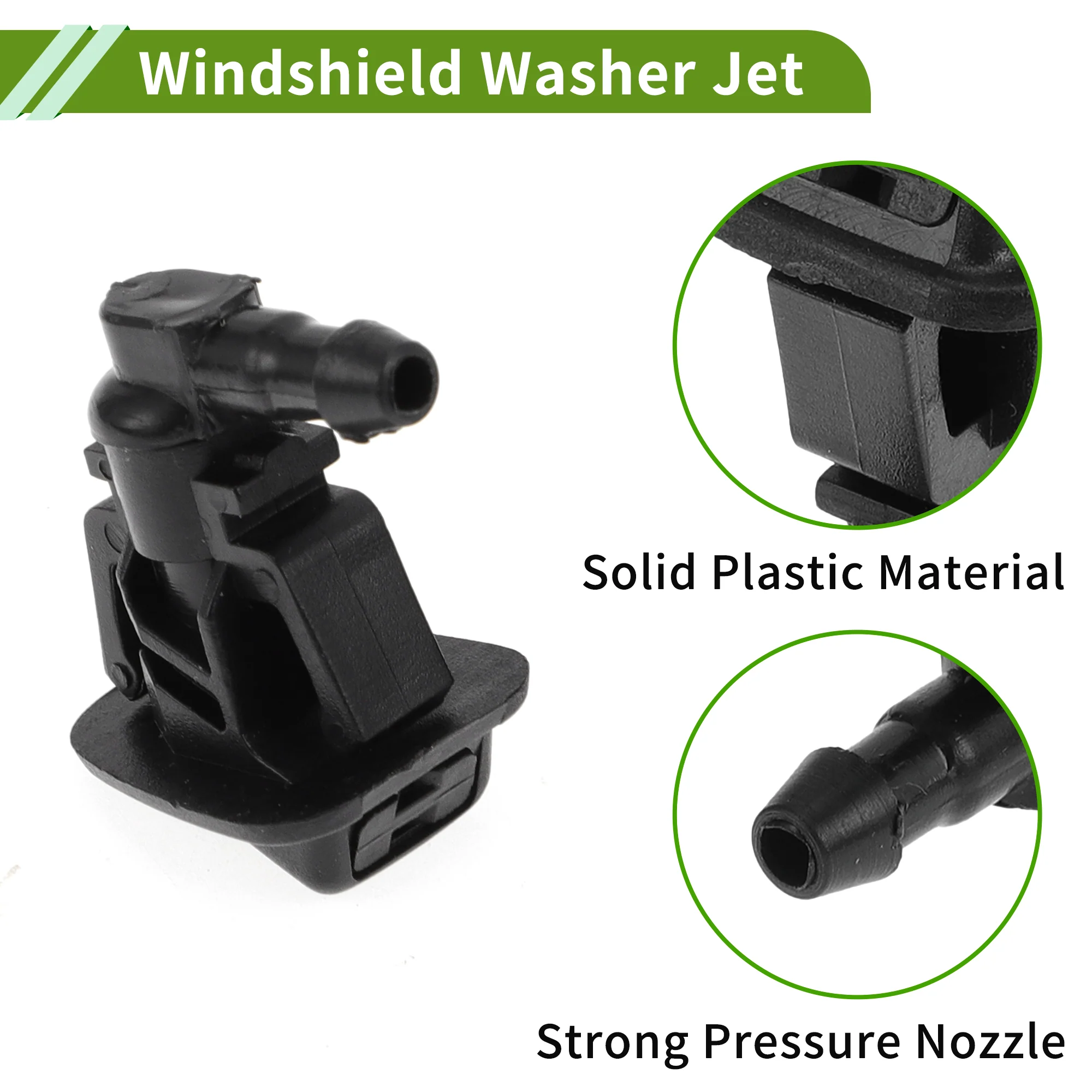 No.68293025AA Windshield Washer Nozzle for Jeep Wrangler 2018-2020 for Jeep Gladiator 2020-2021 Black Front Windshield Spray Nozzles Wiper Spray Washer Jet Plastic 2pcs - Image 6