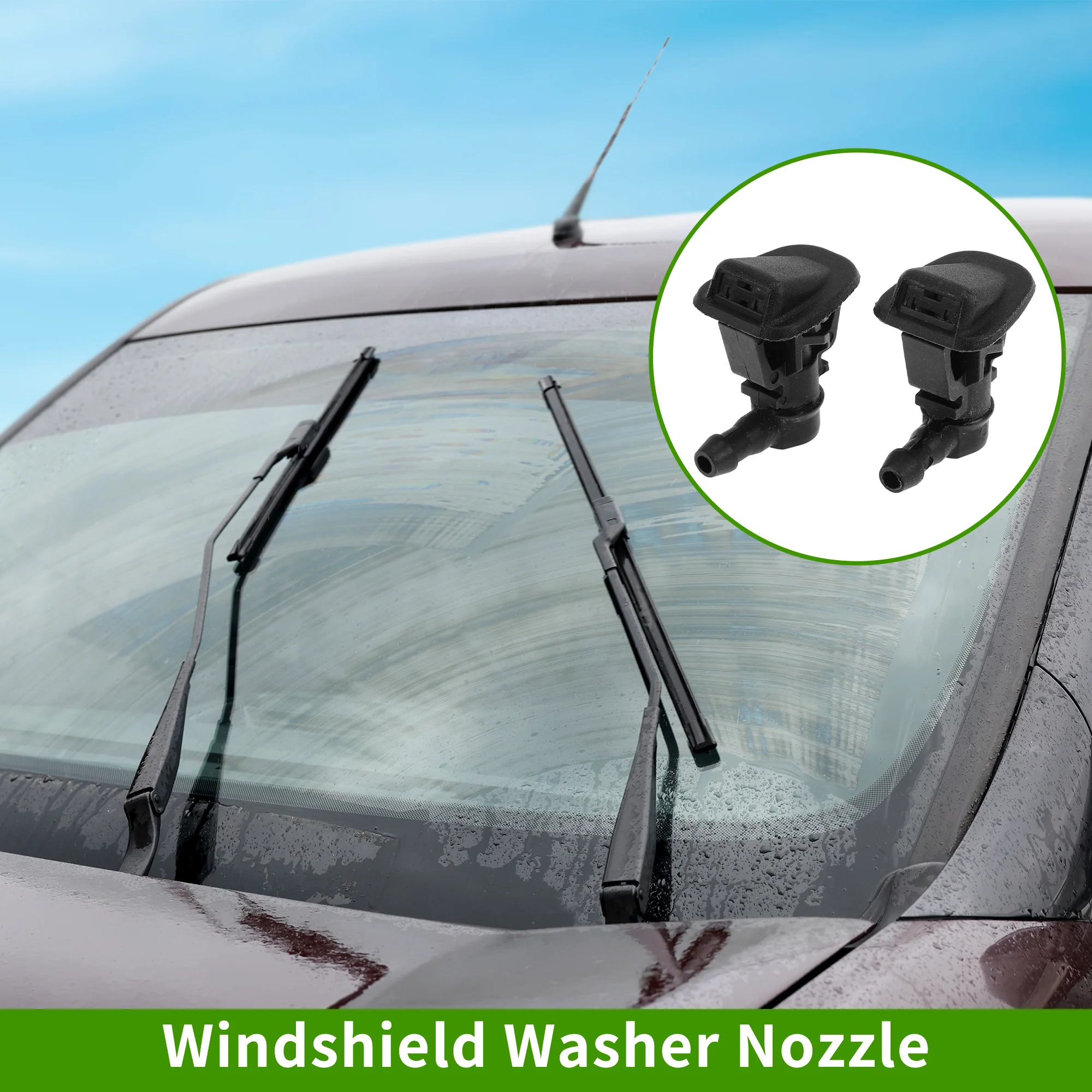 No.68164356AB Windshield Washer Nozzle for Jeep Wrangler 2013-2015 for Jeep Wrangler 2017 Black Front Windshield Spray Nozzles Wiper Spray Washer Jet Plastic 2pcs - Image 2