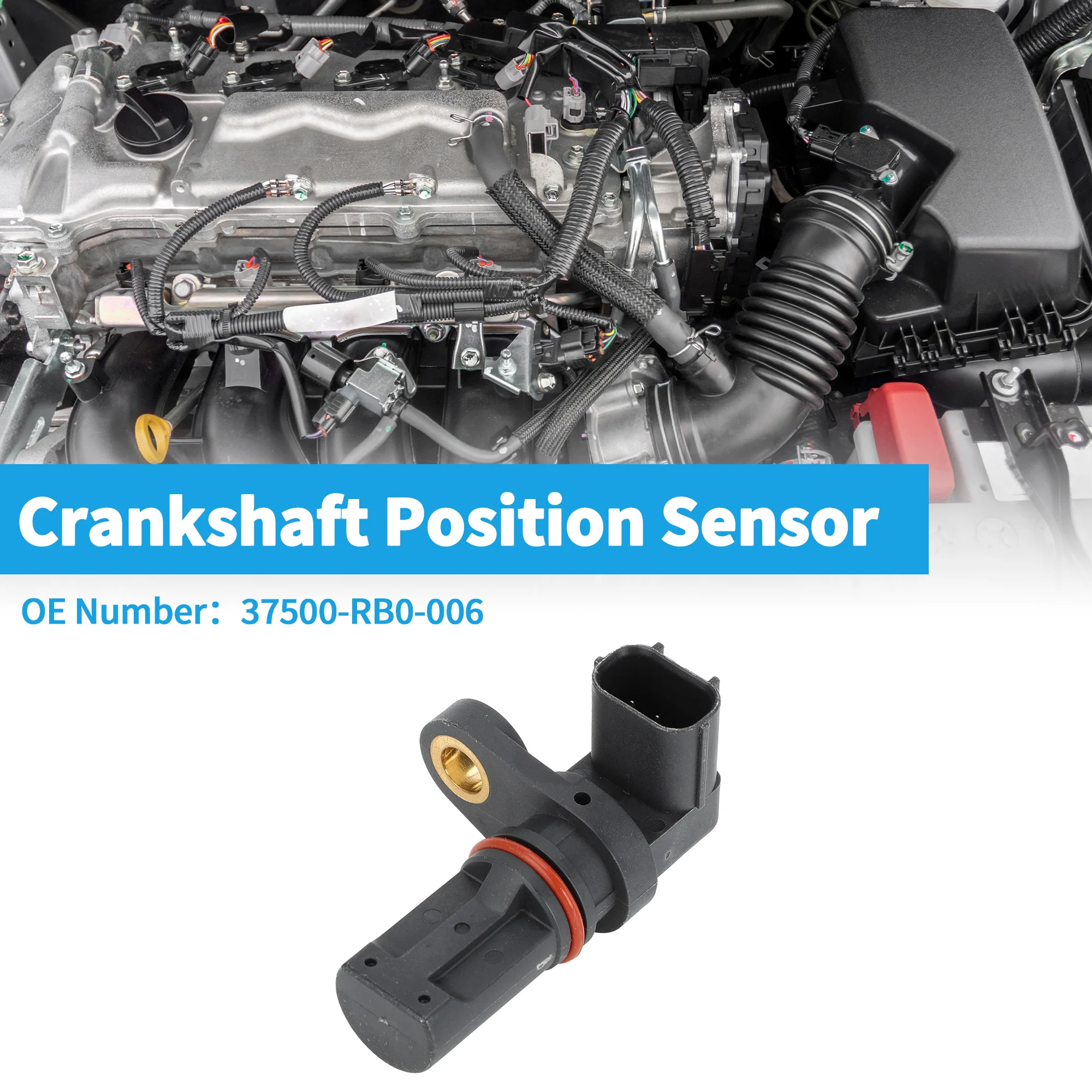 1 Pc Crankshaft Position Sensor for Honda Civic Hybrid, Hybrid-L 1.5 2012-2015 Sturdy Metal Plastic Black Red Engine Crank CKP Sensor - Image 2