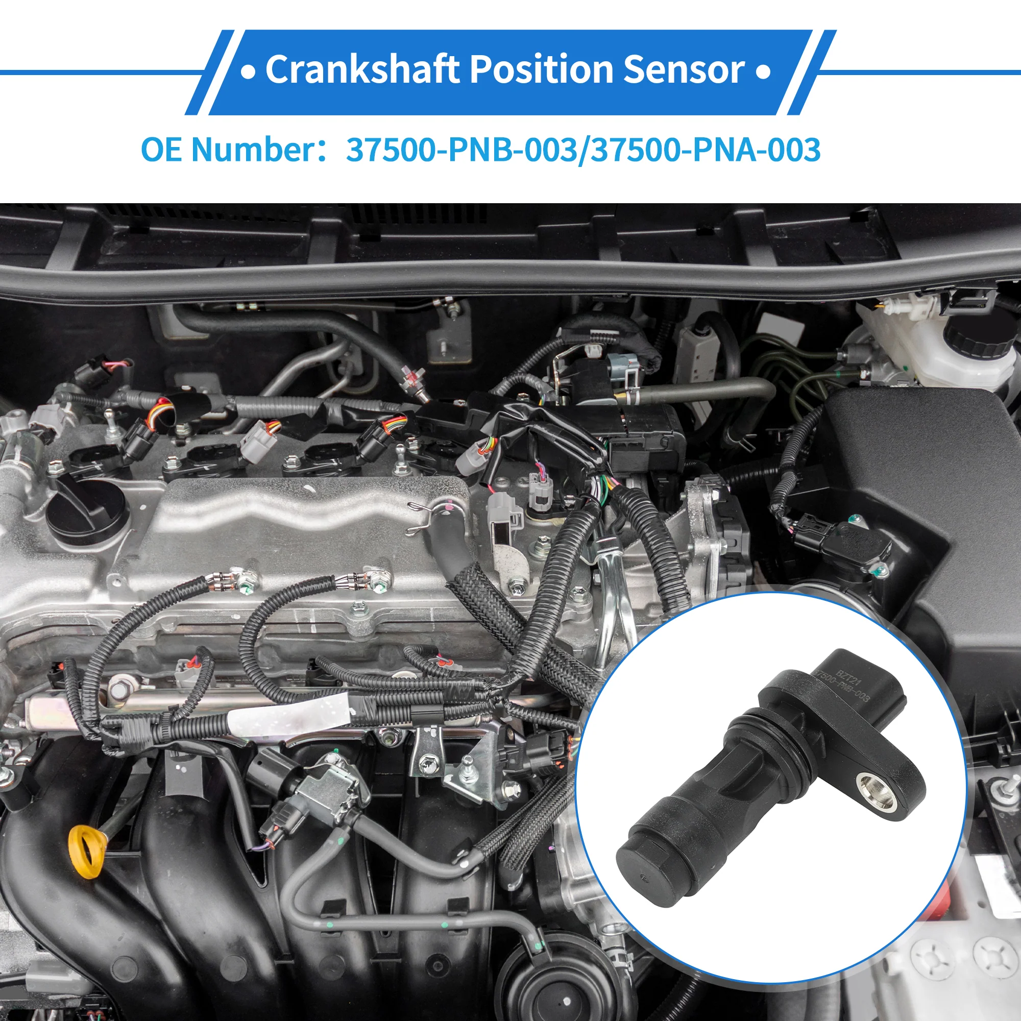 1 Pc Crankshaft Position Sensor for Honda Civic Hybrid 1.3 2003-2011 Sturdy Metal Plastic Black Engine Crank CKP Sensor - Image 3