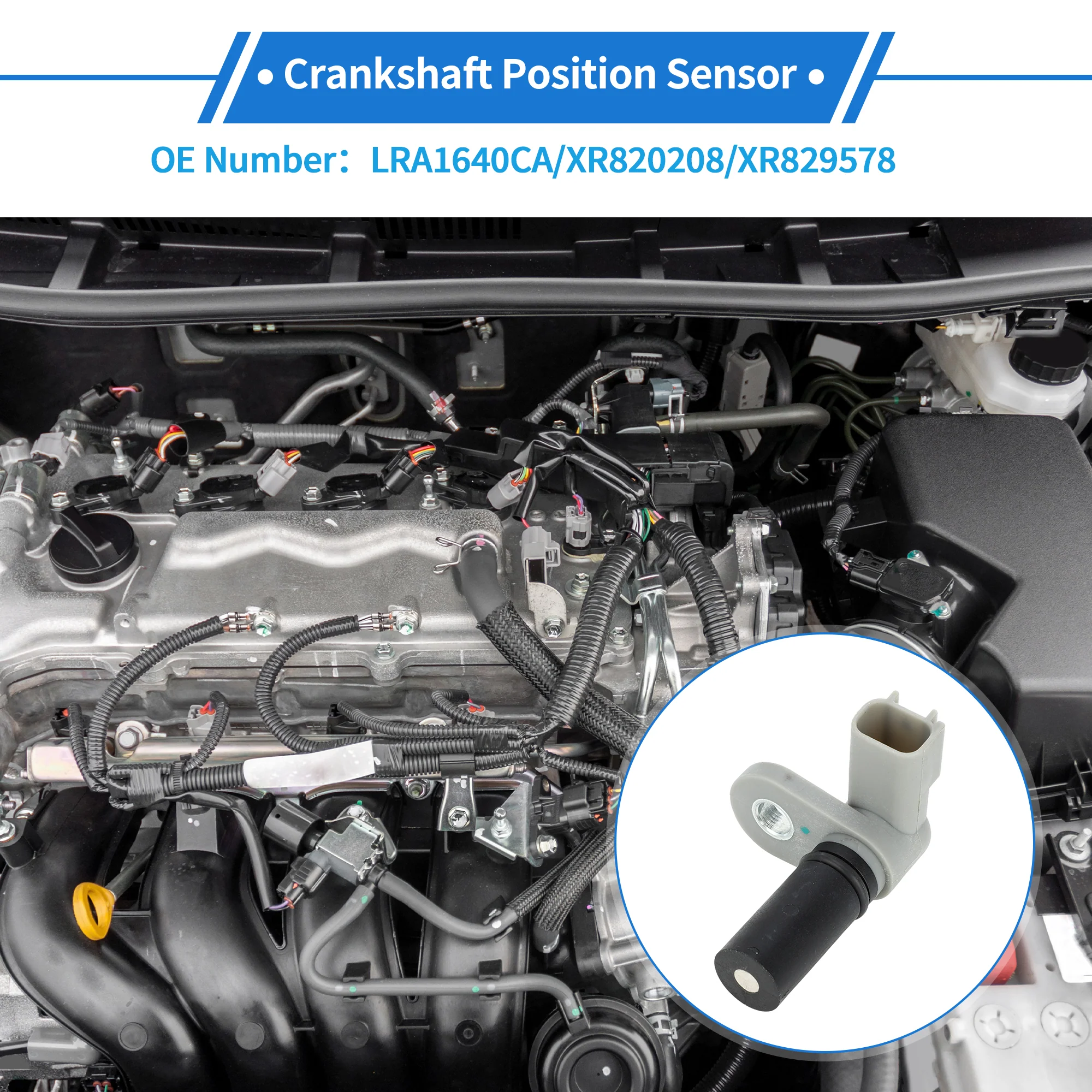 1 Pc Crankshaft Position Sensor for Jaguar S-Type Base 3.0 2000-2008 Sturdy Metal Plastic Black Gray Engine Crank CKP Sensor - Image 2
