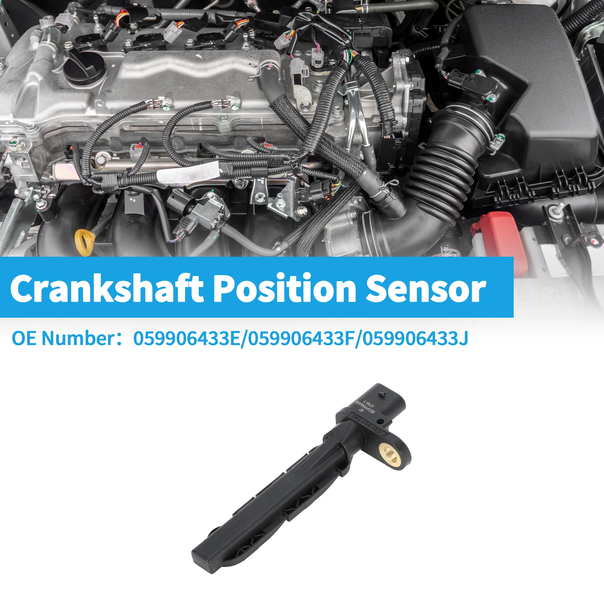 1 Pc Crankshaft Position Sensor for Audi Q7 3.0TDI 2013-2015 Sturdy Metal Plastic Black Engine Crank CKP Sensor - Image 2