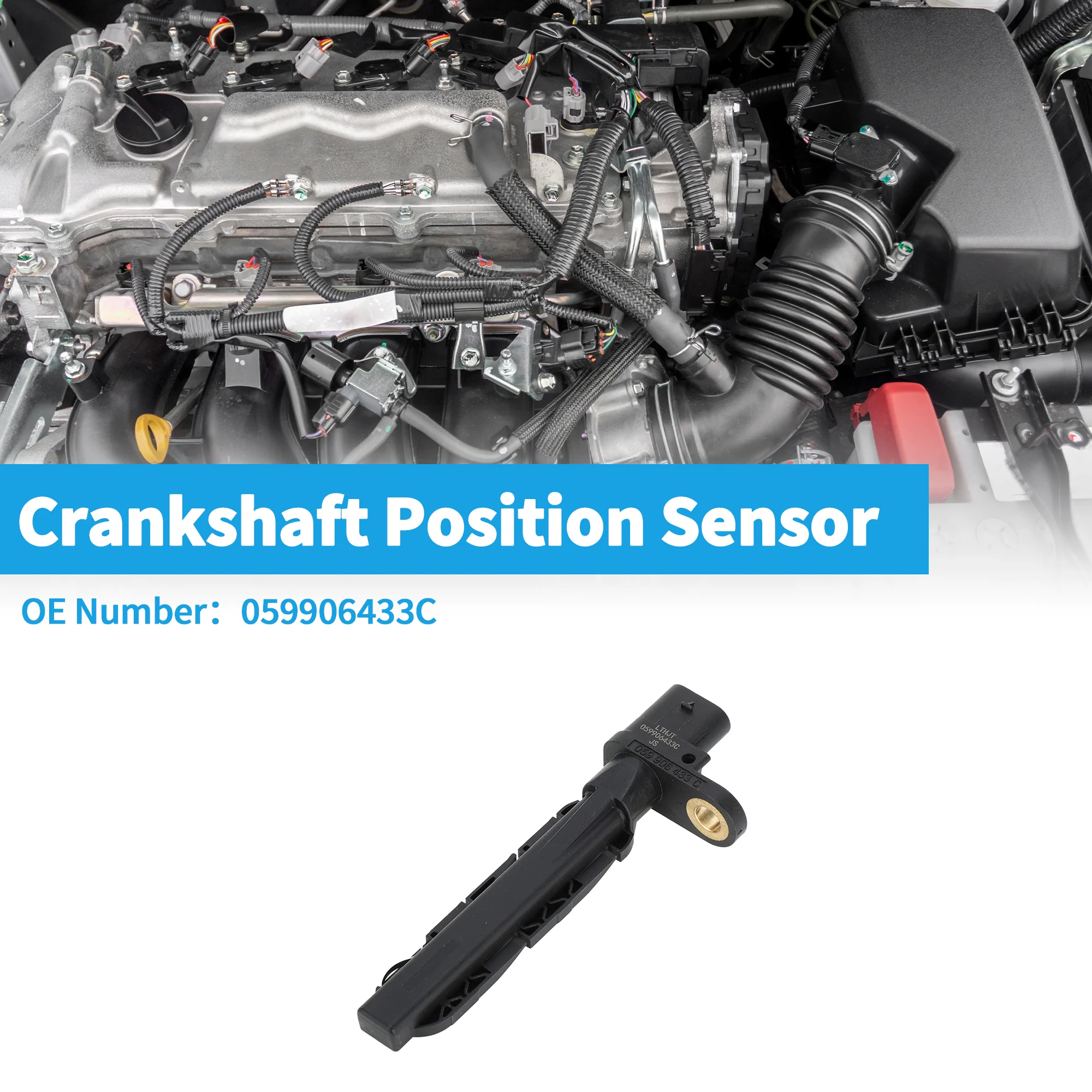1 Pc Crankshaft Position Sensor for Audi Q5 3.2 2009-2012 Sturdy Metal Plastic Black Engine Crank CKP Sensor - Image 2
