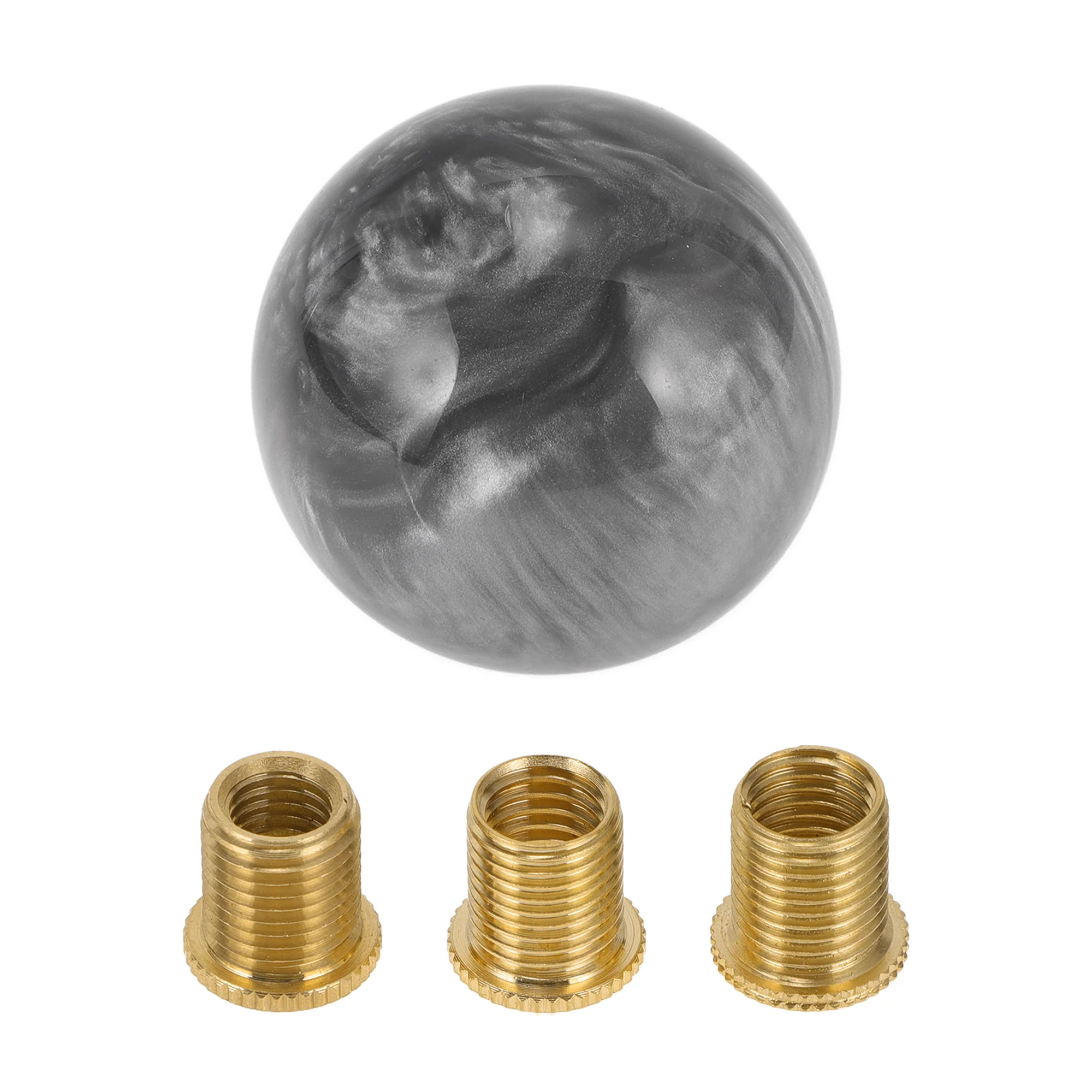 Round Ball Shift Knob Universal Gear Shifter Knob Acrylic Stick Shifter Lever Knob for Automatic and Manual Vehicle with 3 Adapter Gray 1 Set