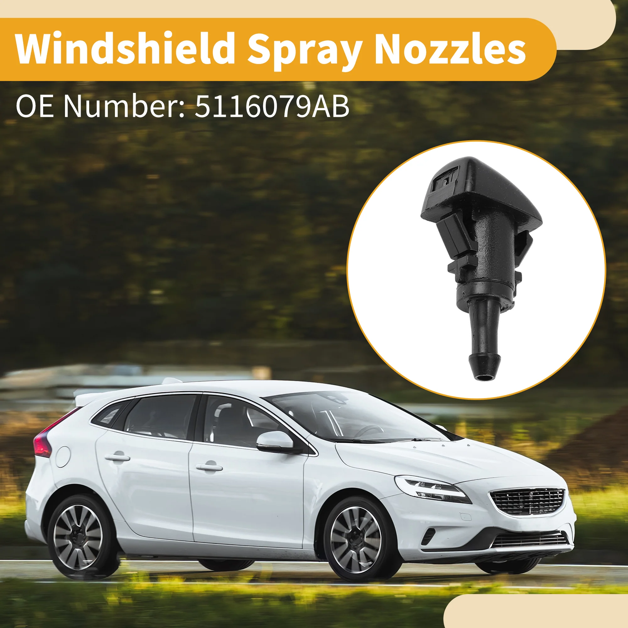 Front Windshield Washer Nozzle 2 Pcs Gasket for Dodge Durango 13-22 Black 2 Pcs - Image 4