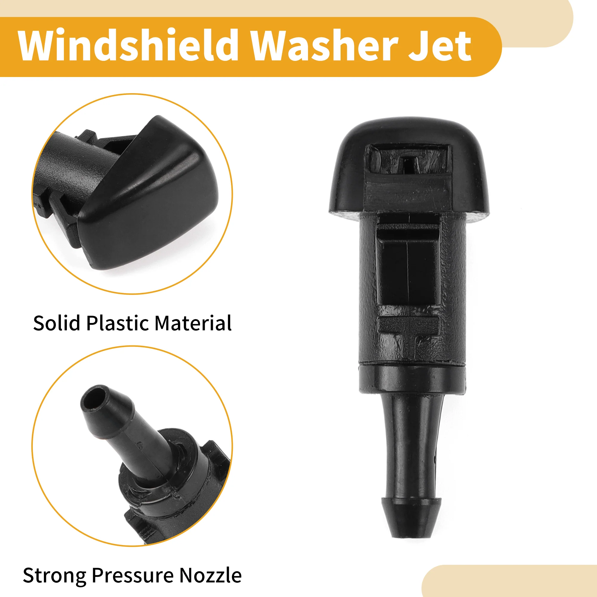 Windshield Washer Nozzle No.98630G3000 Car Front Windshield Spray Nozzles Wiper Spray Washer Jet for Hyundai Santa Fe 2019-2022 Black 2 Pcs Gasket - Image 6