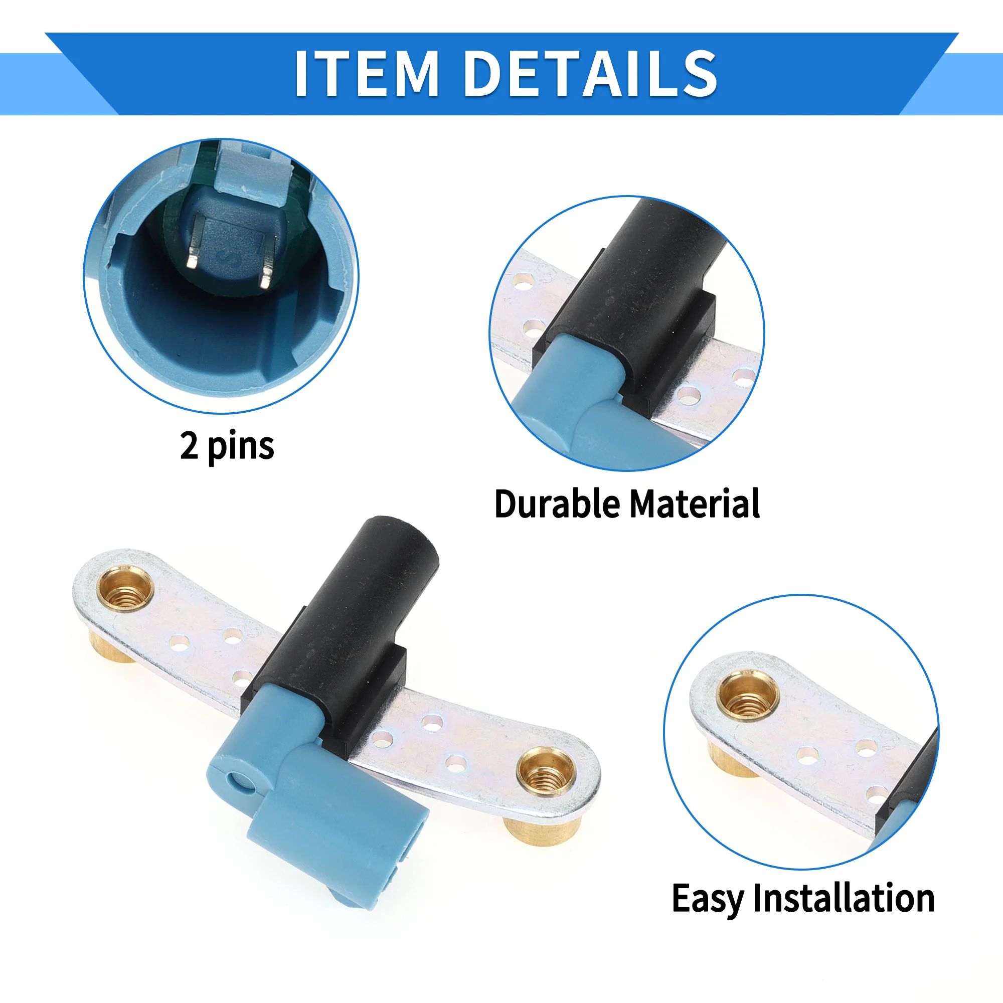 1 Pc Crankshaft Position Sensor for RENAULT Megane II Saloon 1.6 2003-2008 Sturdy Metal Plastic Black Blue Engine Crank CKP Sensor - Image 4