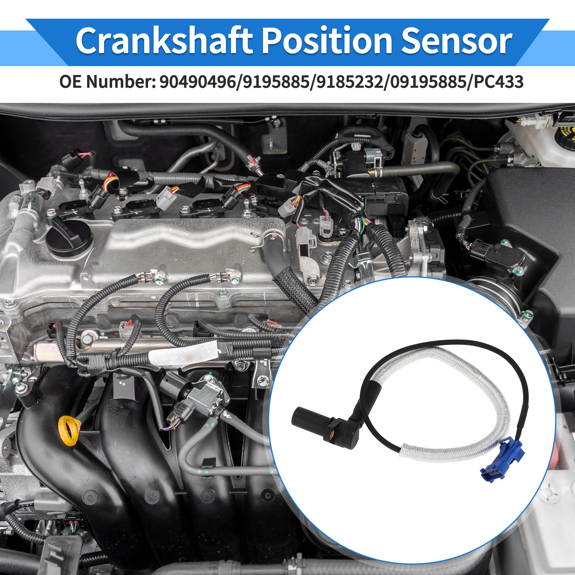 1 Pc Crankshaft Position Sensor for SAAB 9-5 Saloon 3.0 V6t 1998-2005 Sturdy Metal Plastic Black Blue Engine Crank CKP Sensor - Image 3