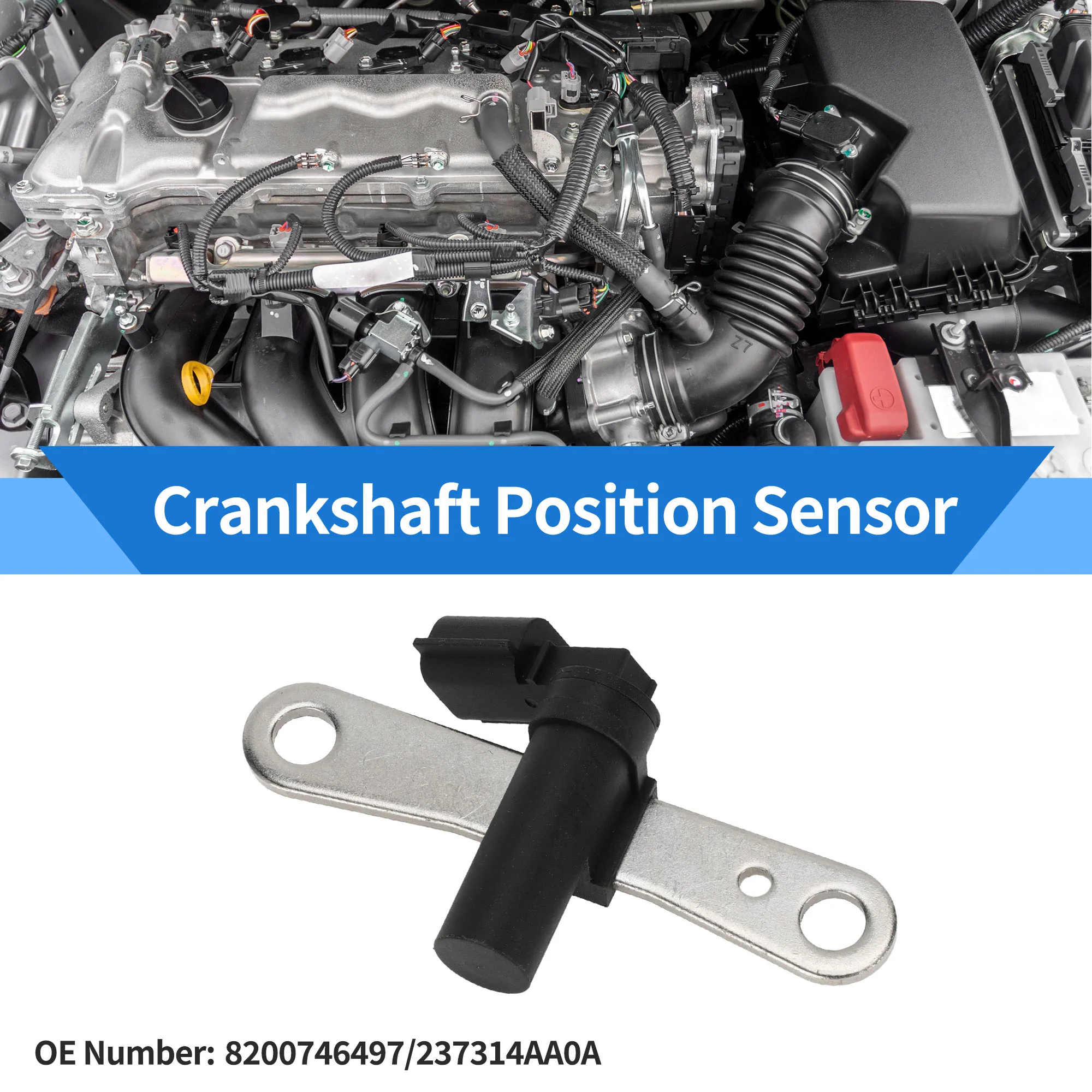 1 Pc Crankshaft Position Sensor for RENAULT Duster 1.6 16V 4x4 2011-2015 Sturdy Metal Plastic Black Engine Crank CKP Sensor - Image 2