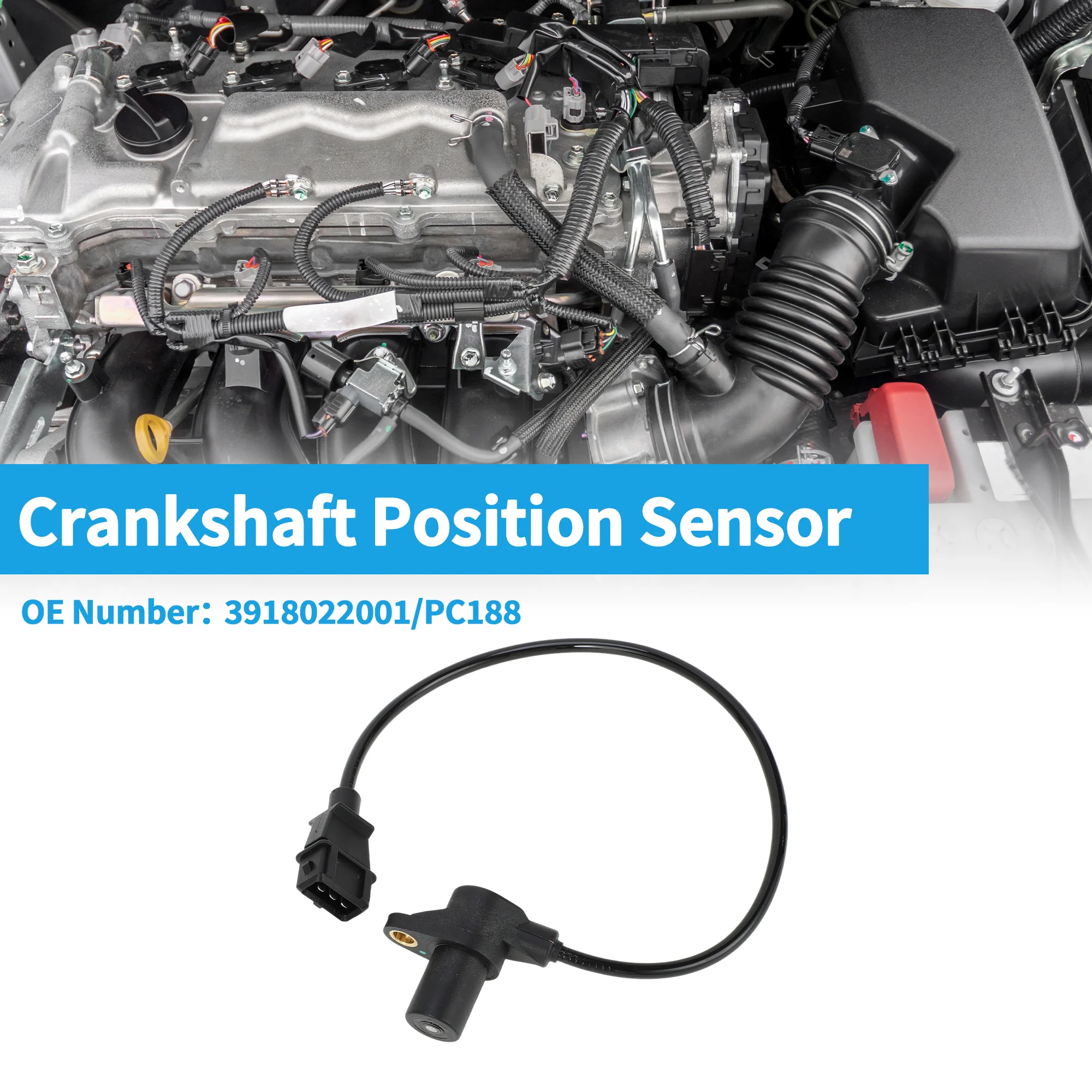 1 Pc Crankshaft Position Sensor for PEUGEOT 309 Hatchback 1.9 GTI 1988-1989 Sturdy Metal Plastic Black Engine Crank CKP Sensor - Image 2