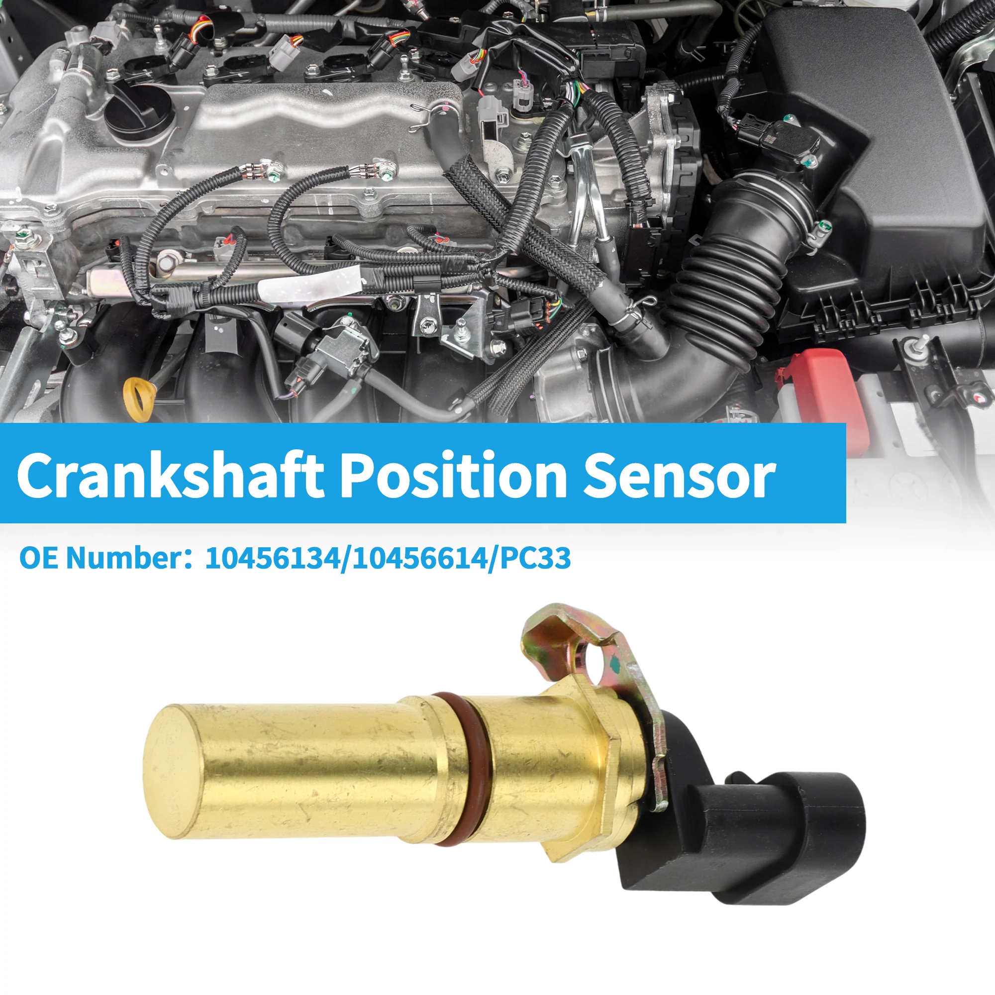 1 Pc Crankshaft Position Sensor for Chevrolet Beretta Base 2.2 1994-1996 Sturdy Metal Plastic Black Gold Tone Engine Crank CKP Sensor - Image 2