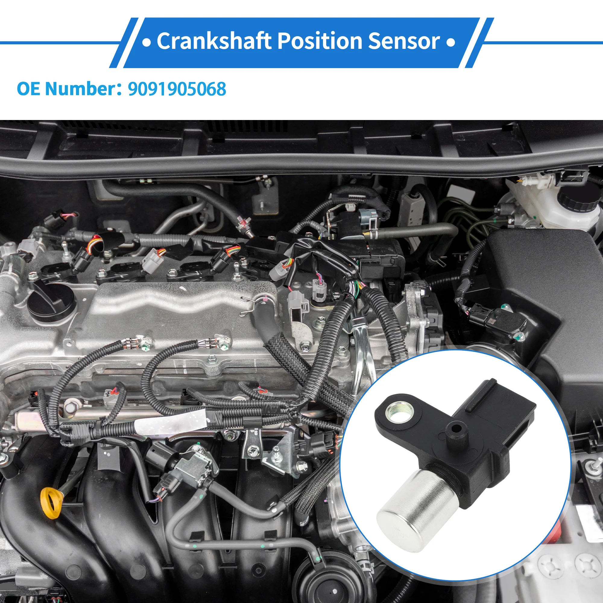 1 Pc Crankshaft Position Sensor for Toyota Sturdy Metal Plastic Black Engine Crank CKP Sensor - Image 3