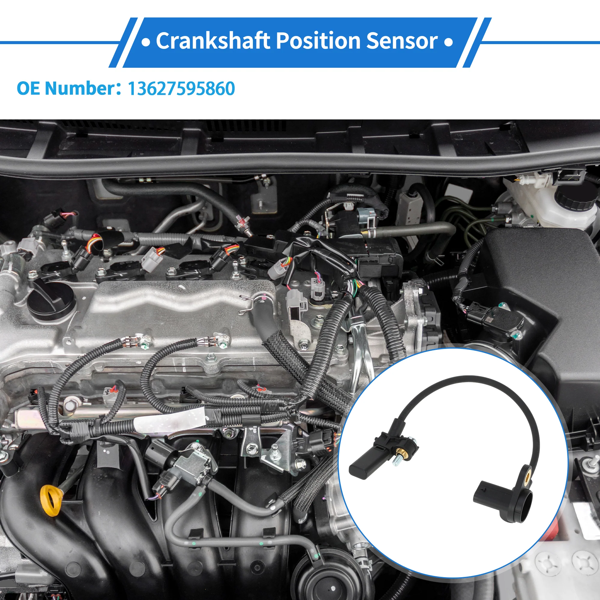 1 Pc Crankshaft Position Sensor for BMW 320i Base 2013-2018 Sturdy Metal Plastic Black Engine Crank CKP Sensor - Image 3