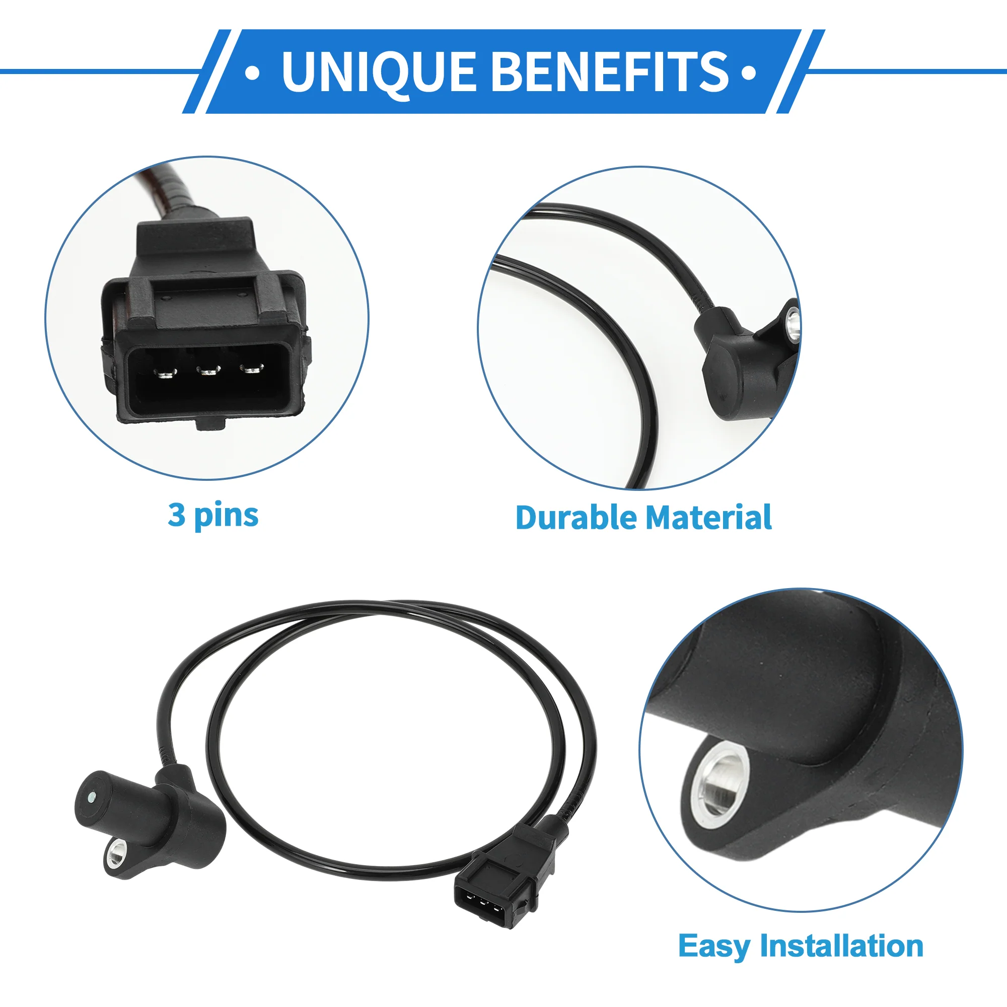 1 Pc Crankshaft Position Sensor for FIAT Tempra Saloon 1.4 I.e. 1990-1996 Sturdy Metal Plastic Black Engine Crank CKP Sensor - Image 4