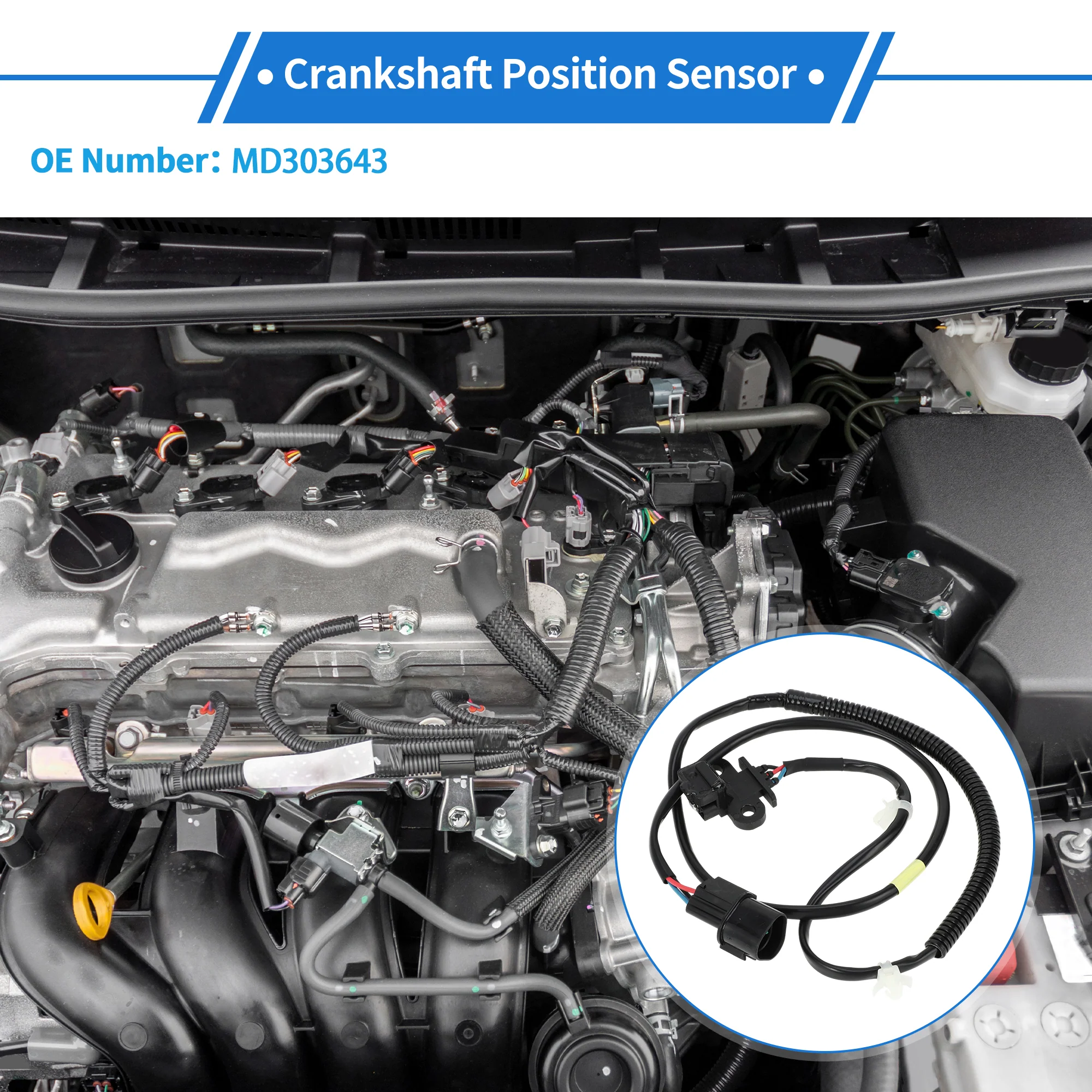 1 Pc Crankshaft Position Sensor for Mitsubishi Montero SR 3.5 1994-1996 Sturdy Metal Plastic Black Engine Crank CKP Sensor - Image 3