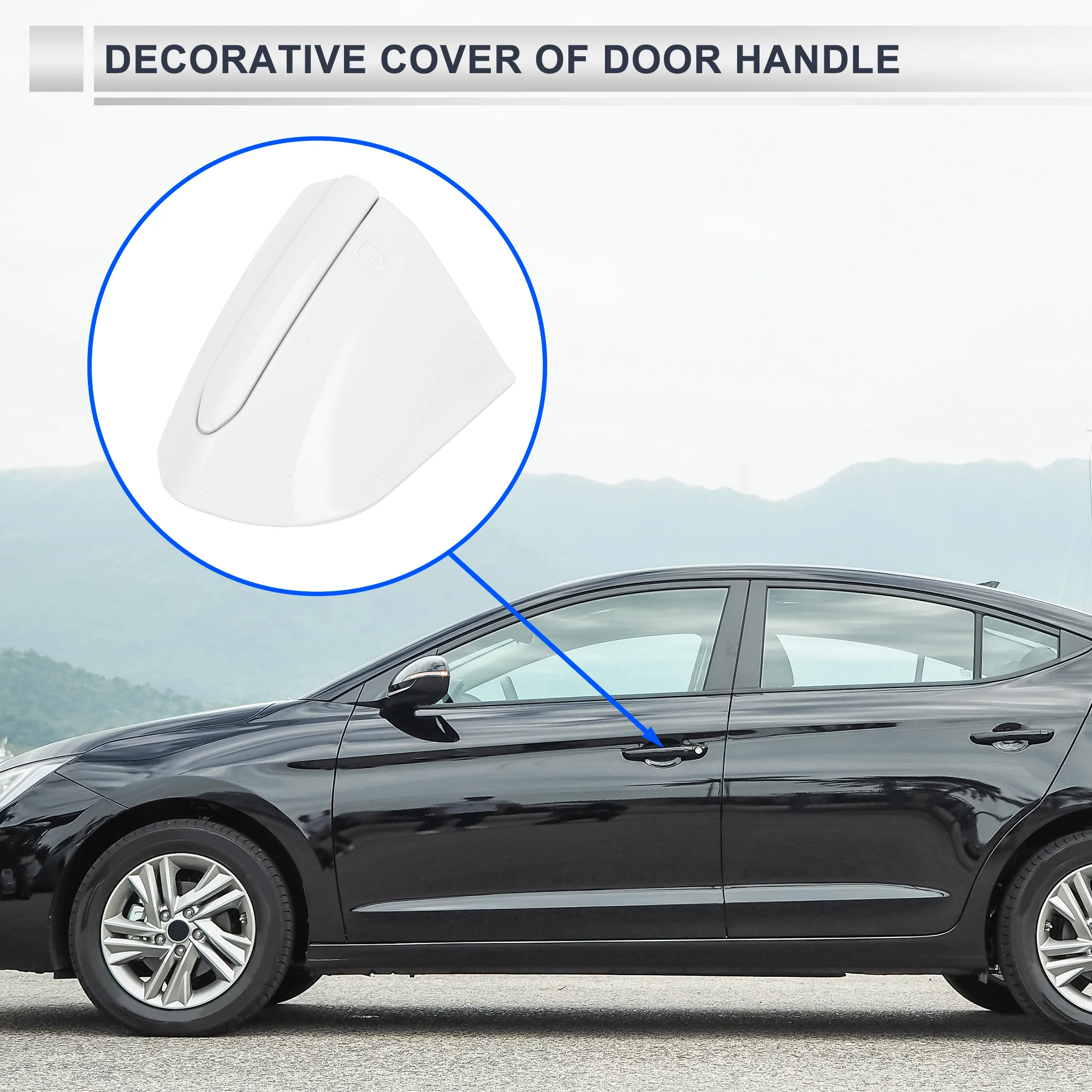Front Left Door Handle Protector for Ford Mondeo Edge Taurus 2013-2020 Whites - Image 2