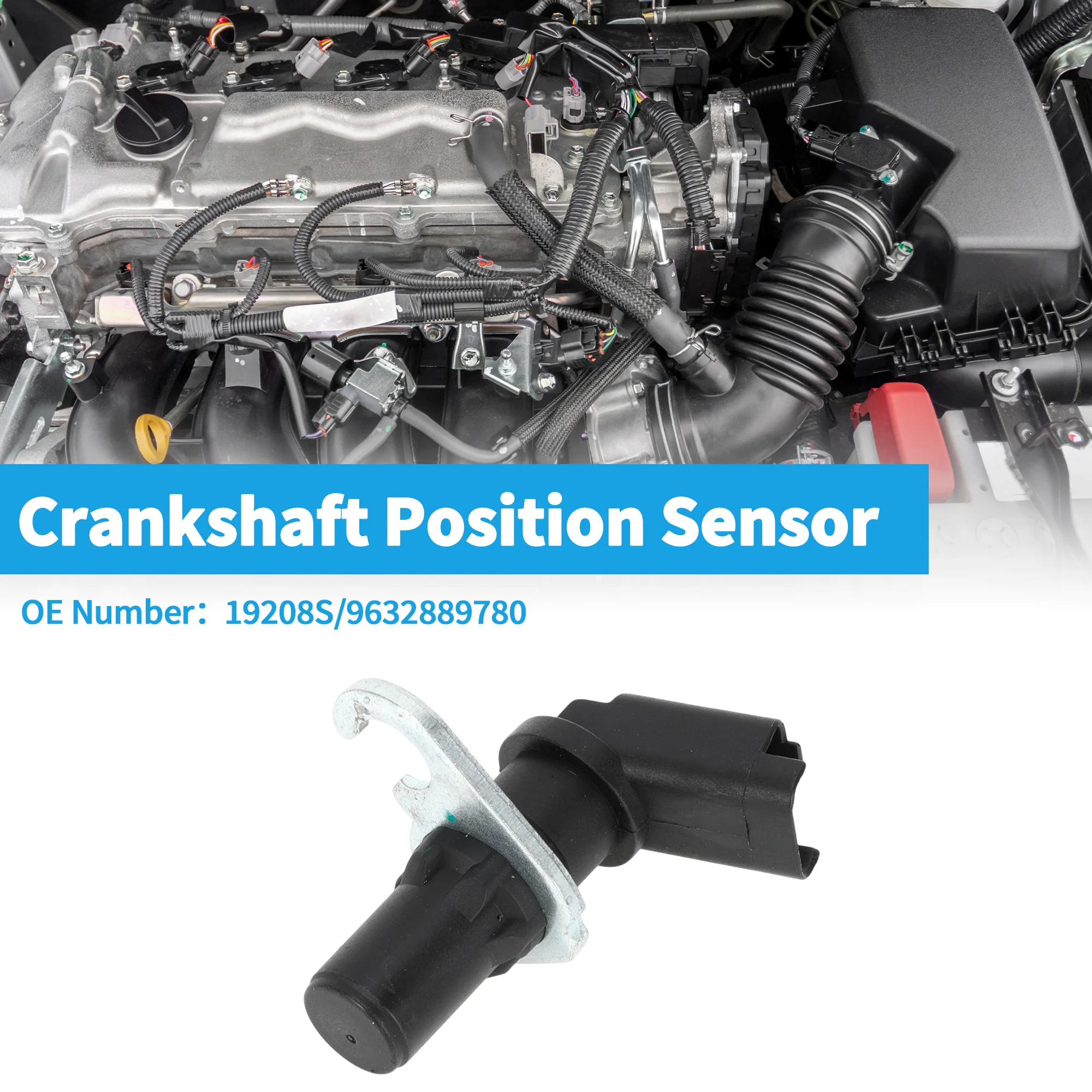 1 Pc Crankshaft Position Sensor for PEUGEOT 306 Saloon 1.9 D 1998-2001 Sturdy Metal Plastic Black Engine Crank CKP Sensor - Image 2