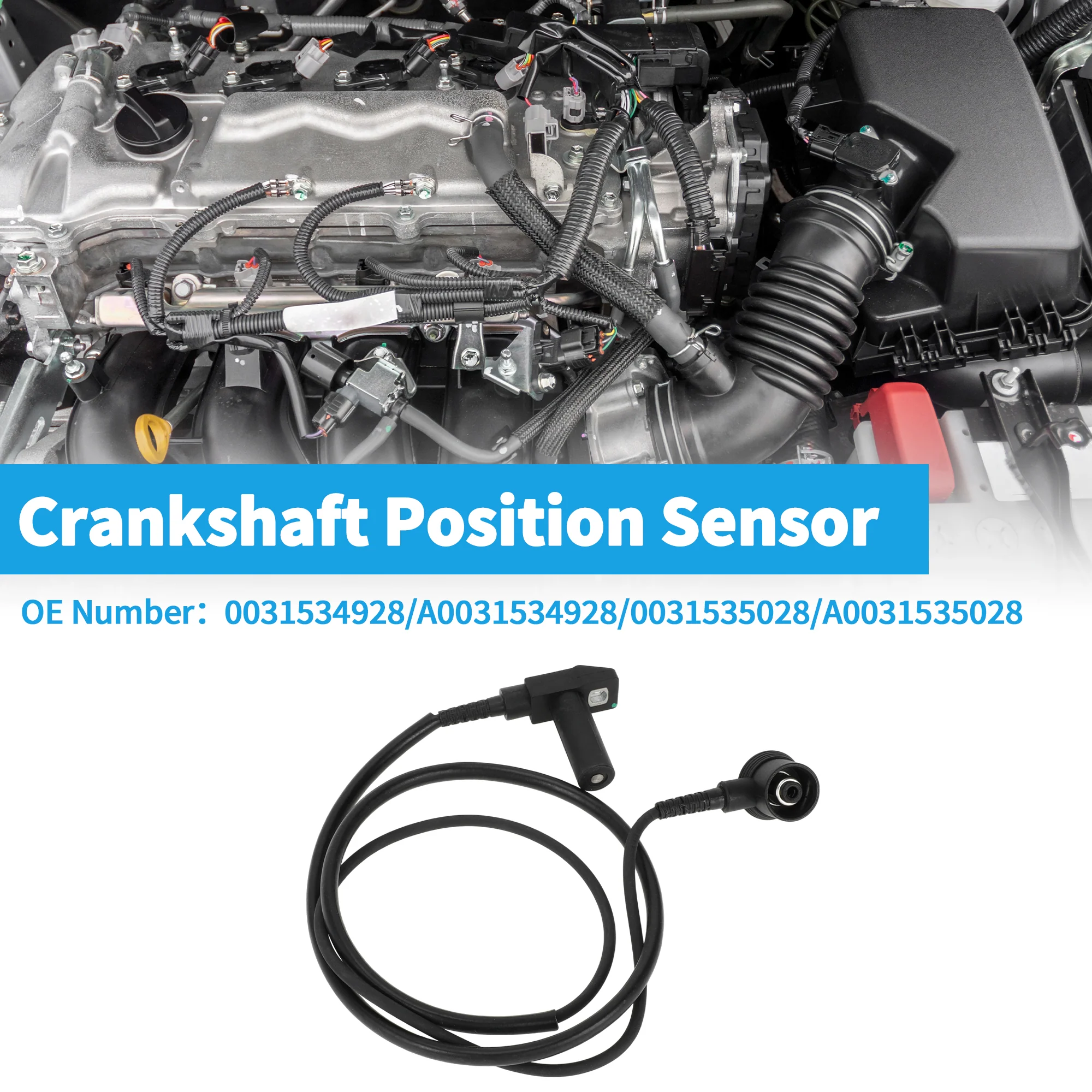1 Pc Crankshaft Position Sensor for Mercedes-Benz C280 1994-1996 Sturdy Metal Plastic Black Engine Crank CKP Sensor - Image 2