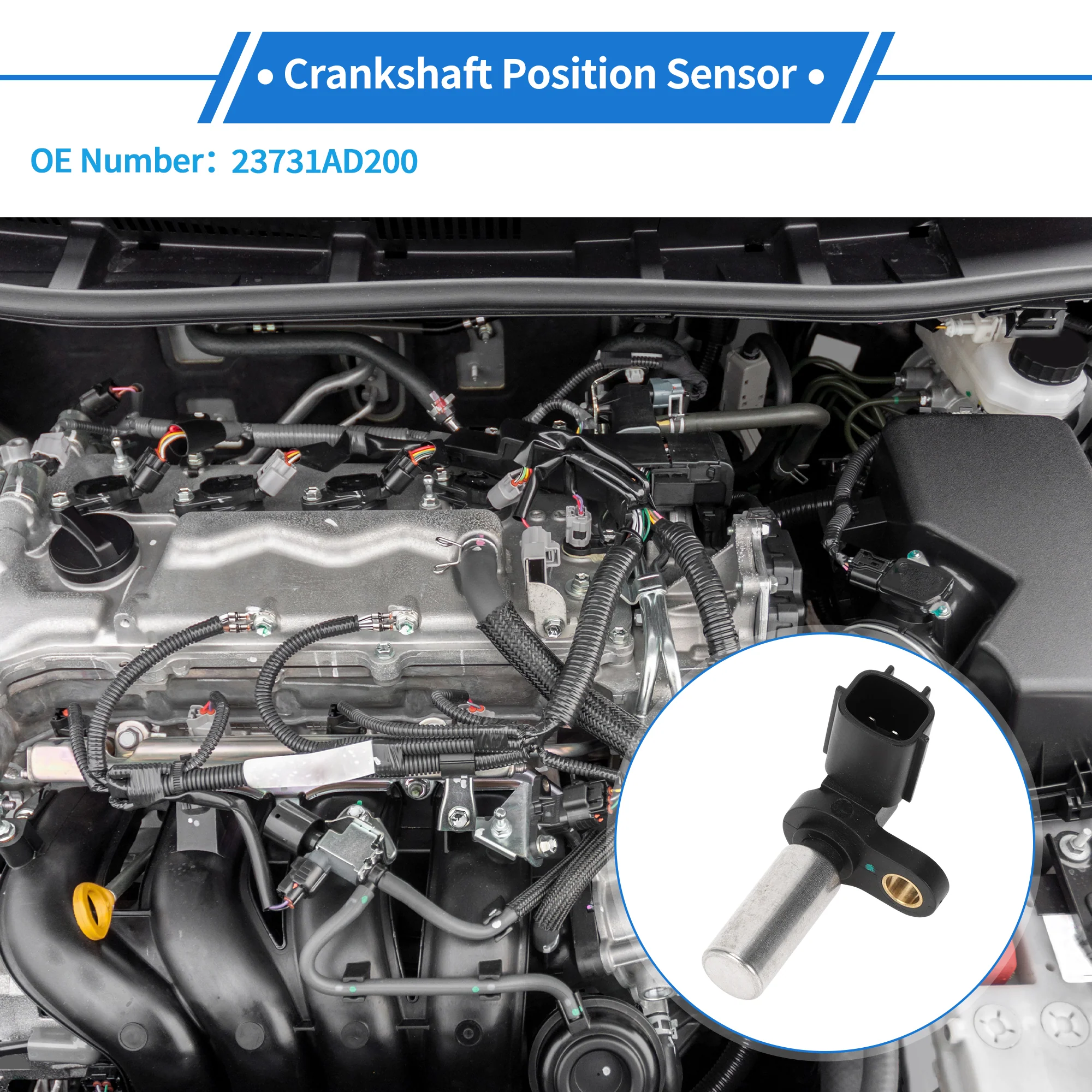 1 Pc Crankshaft Position Sensor for NISSAN Almera Tino 2.2dCi 2003-2006 Sturdy Metal Plastic Black Silver Tone Engine Crank CKP Sensor - Image 3
