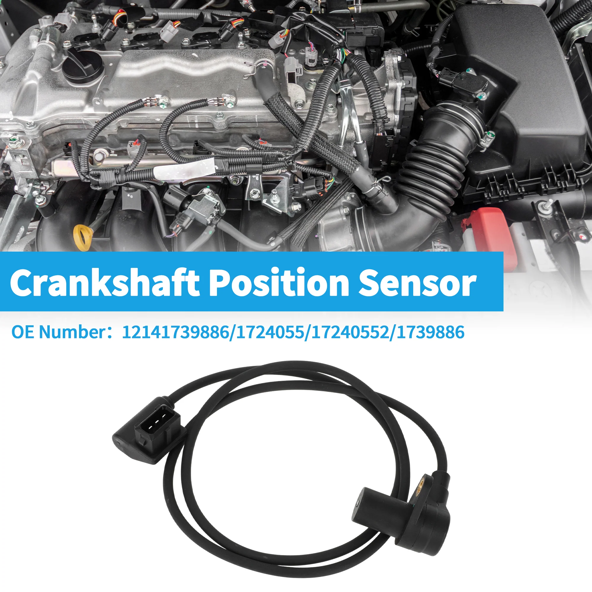 1 Pc Crankshaft Position Sensor for BMW E36 318i 1993-1998 Sturdy Metal Plastic Black Engine Crank CKP Sensor - Image 2
