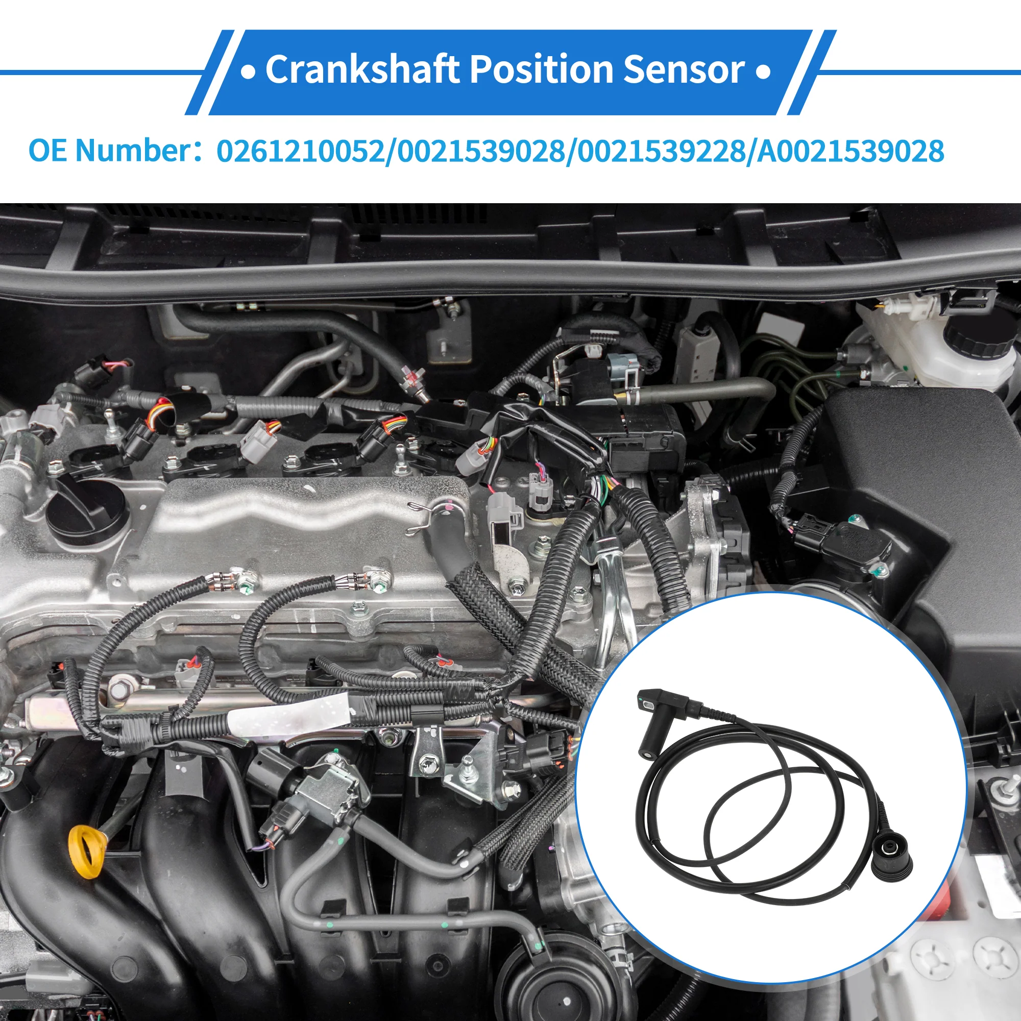 1 Pc Crankshaft Position Sensor for MERCEDES-BENZ 300SE 2.8 1993-1998 Sturdy Metal Plastic Black Engine Crank CKP Sensor - Image 3