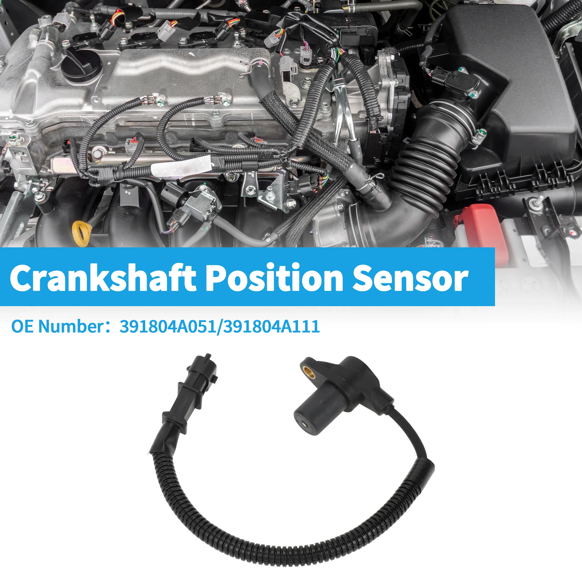 1 Pc Crankshaft Position Sensor for Kia Sorento I 2.5 CRDi 2002 Sturdy Metal Plastic Black Engine Crank CKP Sensor - Image 2