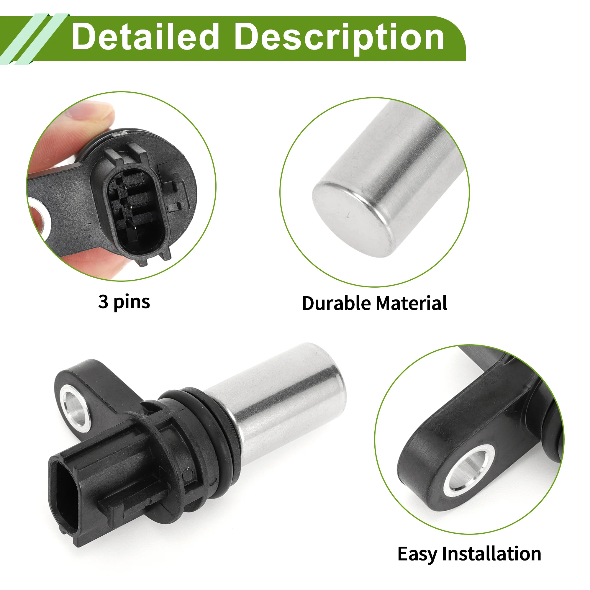 No.23731-6N202 Crankshaft Position Sensor for Nissan Frontier S, SV 2.5 2011-2019 Sturdy Black Silver Tone Engine Crank CKP Sensor Metal Plastic 1 Pc - Image 4