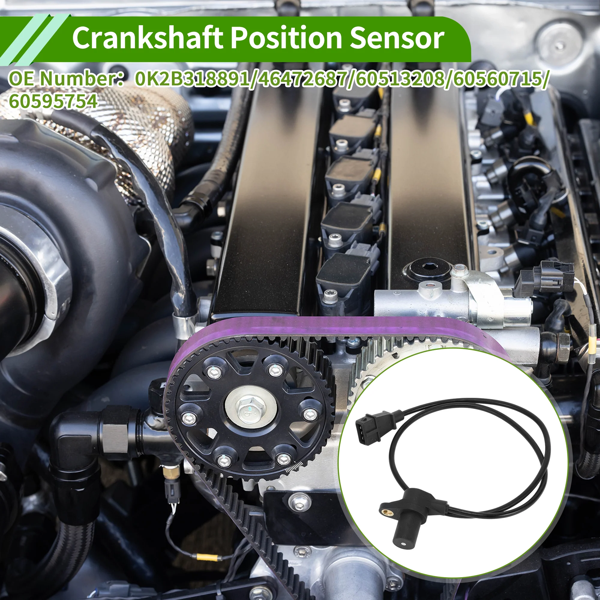 No.0K2B318891 Crankshaft Position Sensor for KIA Shuma Hatchback 1.5i 16V 1997-2001 Sturdy Black Engine Crank CKP Sensor Metal Plastic 1 Pc - Image 3