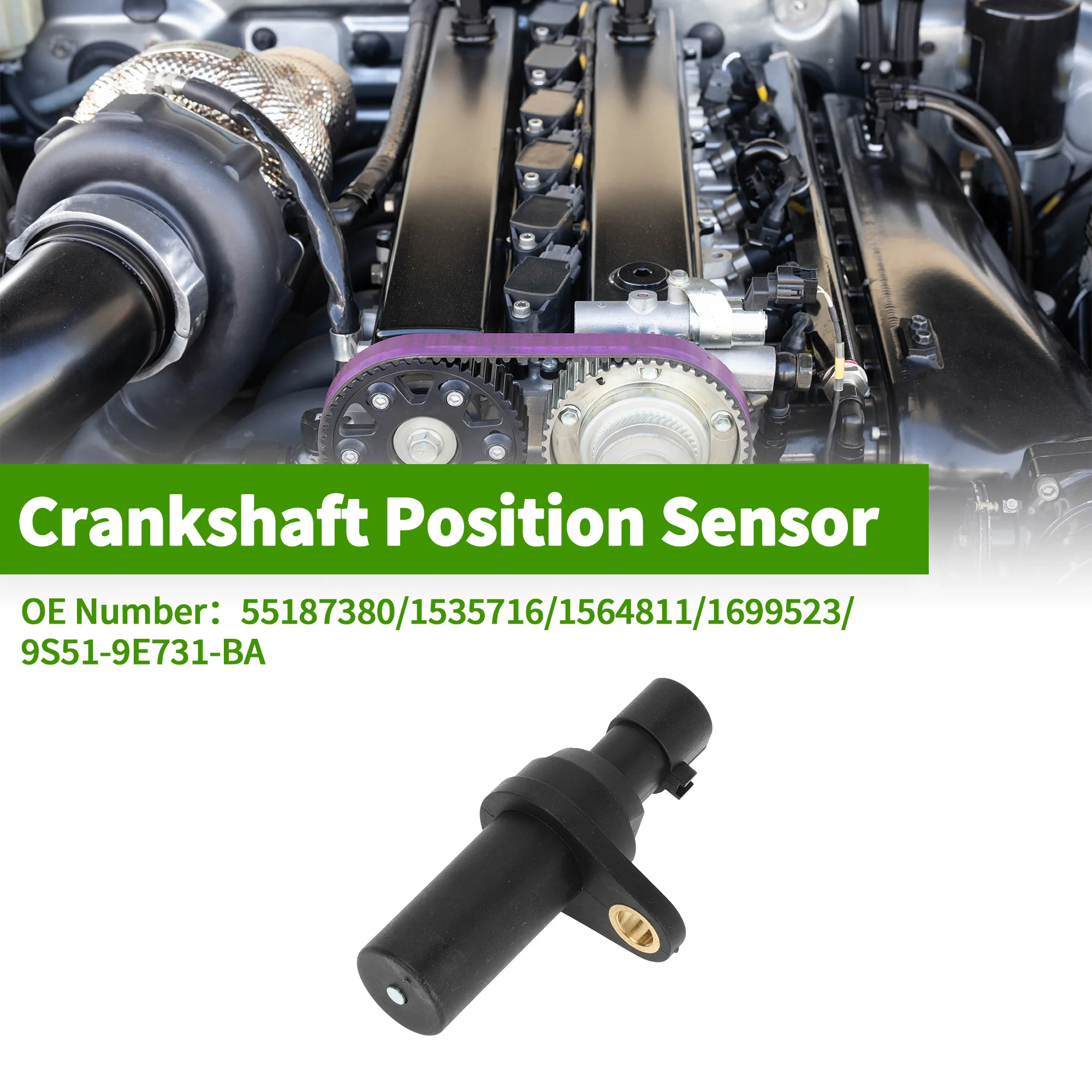 No.55187380/1535716 Crankshaft Position Sensor for ALFA ROMEO MiTo 1.4 2011-2018 Sturdy Black Engine Crank CKP Sensor Metal Plastic 1 Pc - Image 2