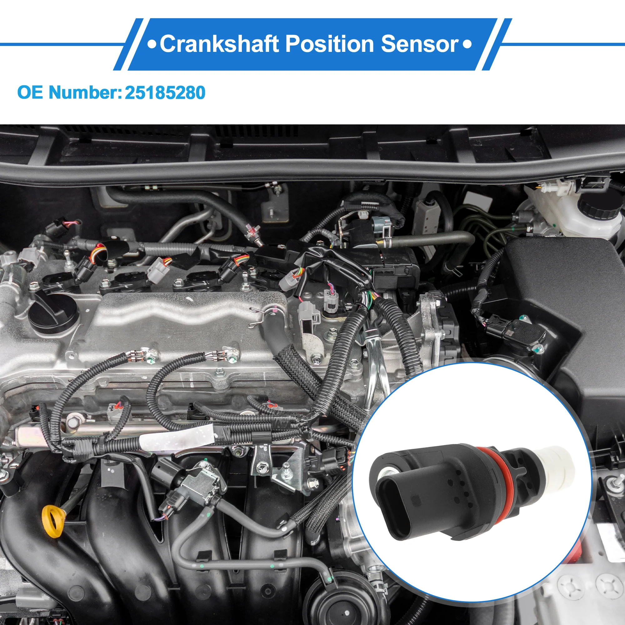 1 Pc Crankshaft Position Sensor for Chevrolet Spark LS, LT 1.2 2013-2015 Sturdy Metal Plastic Black White Engine Crank CKP Sensor - Image 3