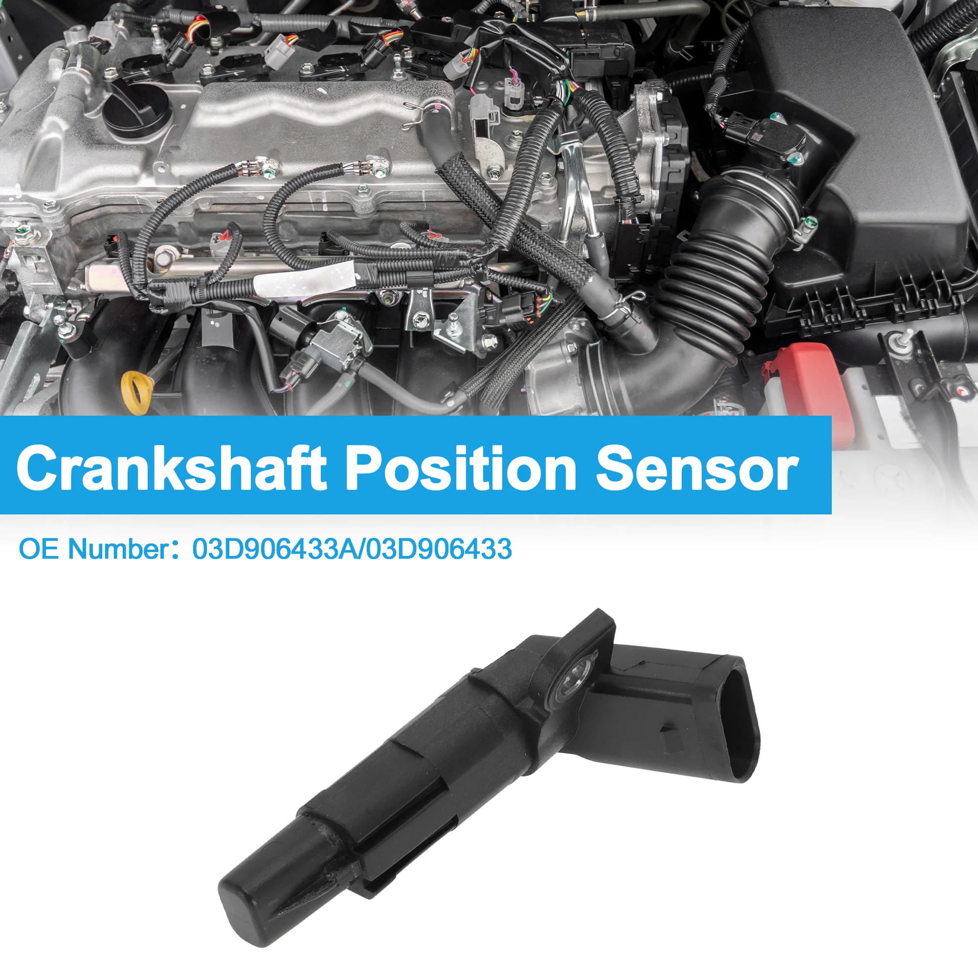 1 Pc Crankshaft Position Sensor for VW Polo IV Hatchback 1.2 12V 2001-2007 Sturdy Metal Plastic Black Engine Crank CKP Sensor - Image 2