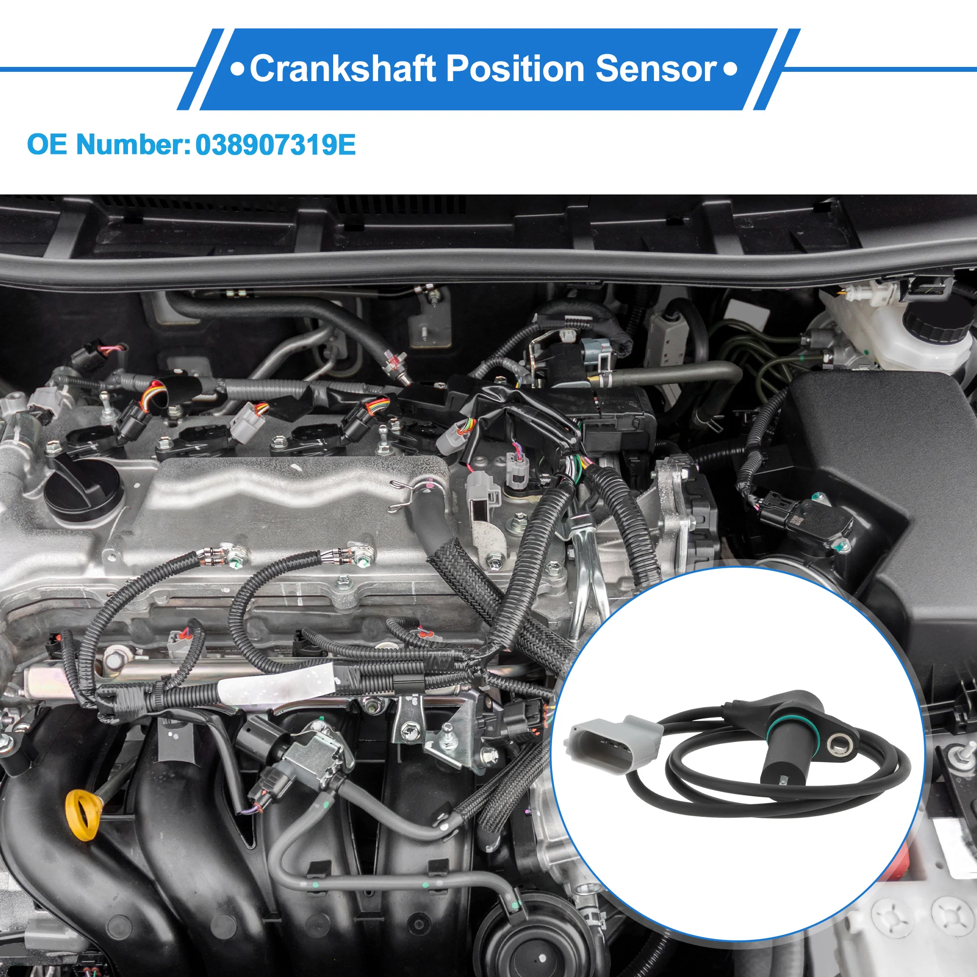 1 Pc Crankshaft Position Sensor for VW Passat GL GLS 2.0 TDI 2004-2005 Sturdy Metal Plastic Black Gray Engine Crank CKP Sensor - Image 3