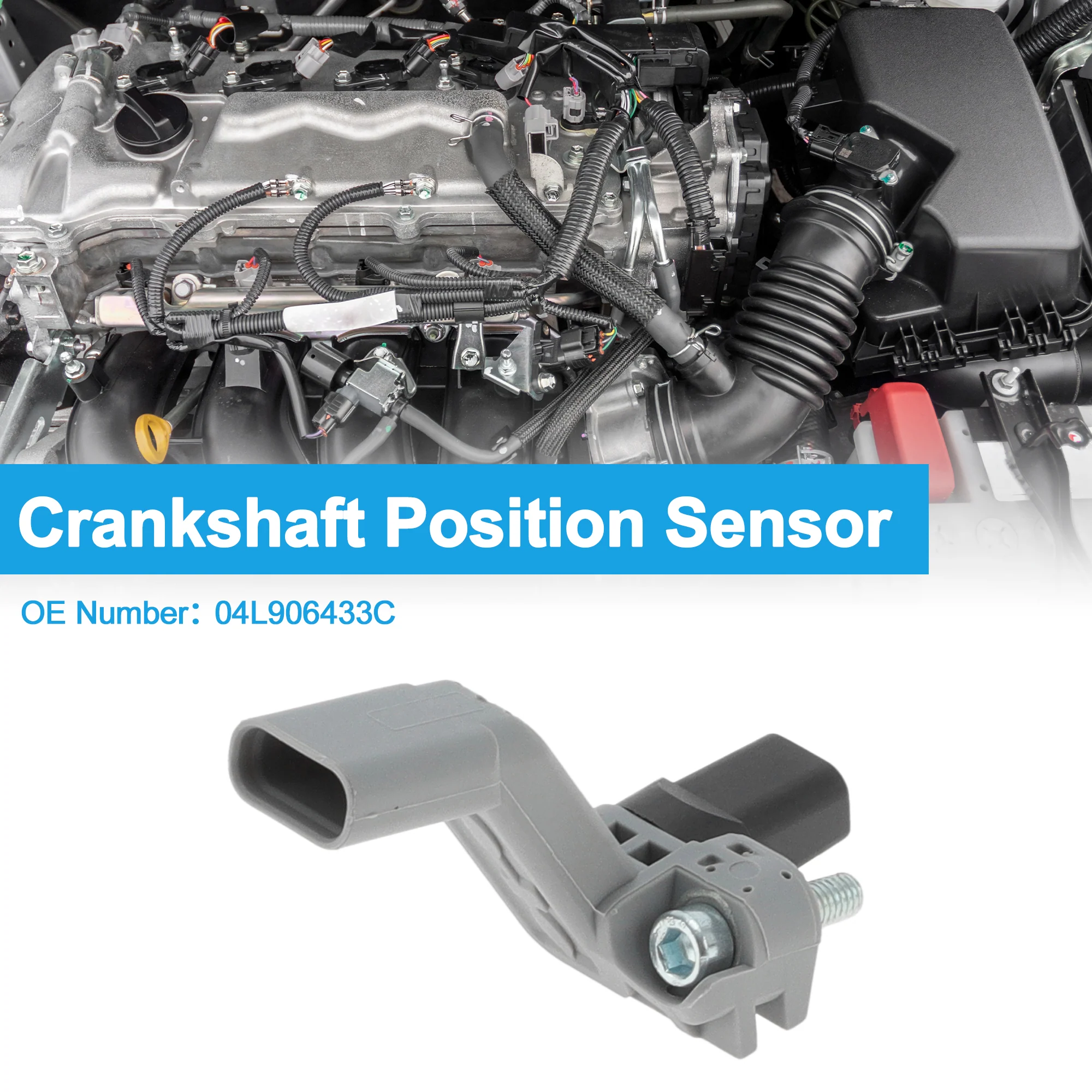 1 Pc Crankshaft Position Sensor for AUDI A4 B9 Saloon 2.0TDI 15-19 Sturdy Metal Plastic Black Gray Engine Crank CKP Sensor - Image 2