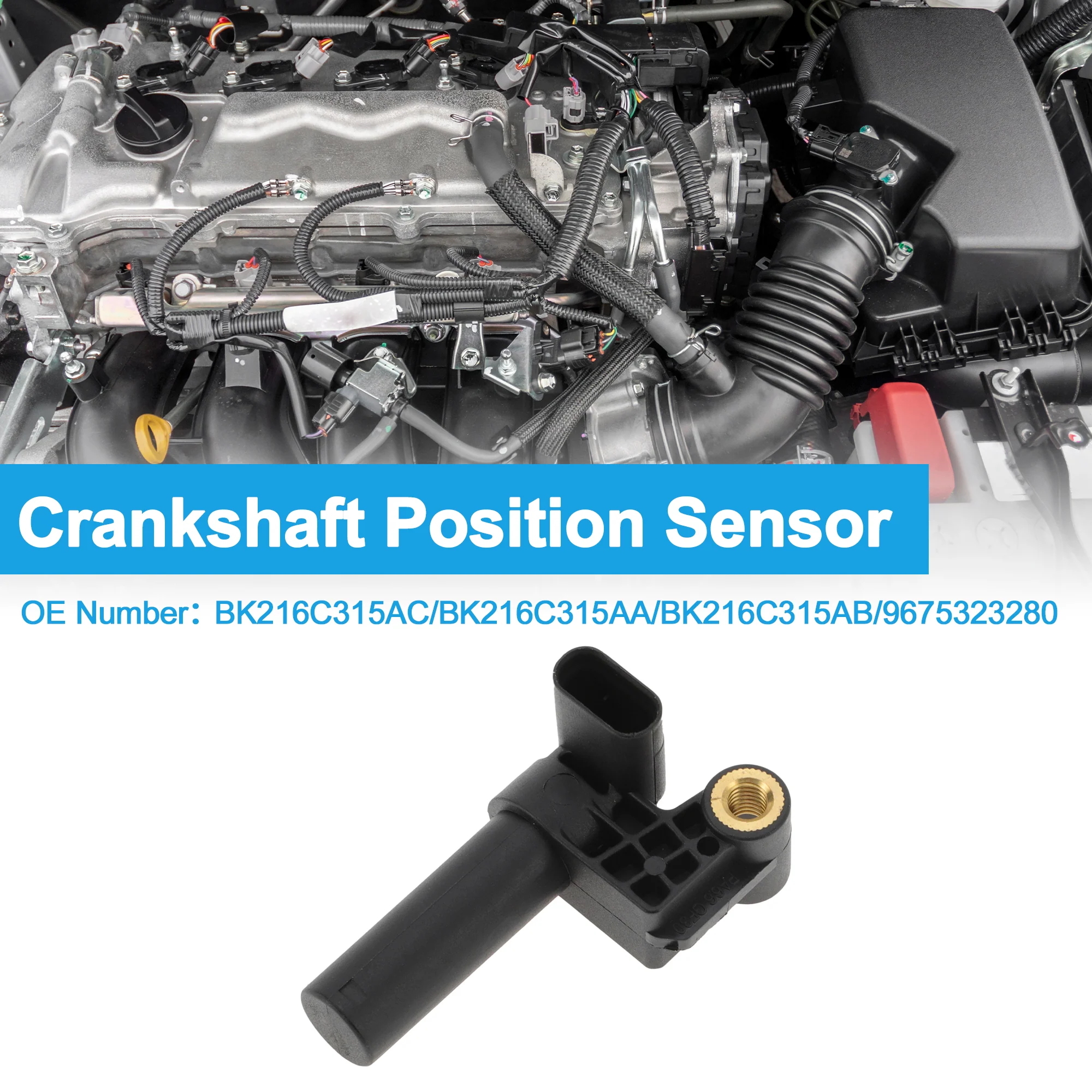 1 Pc Crankshaft Position Sensor for FORD Transit Mk6 Tourneo 2.2 2011-2014 Sturdy Metal Plastic Black Engine Crank CKP Sensor - Image 2