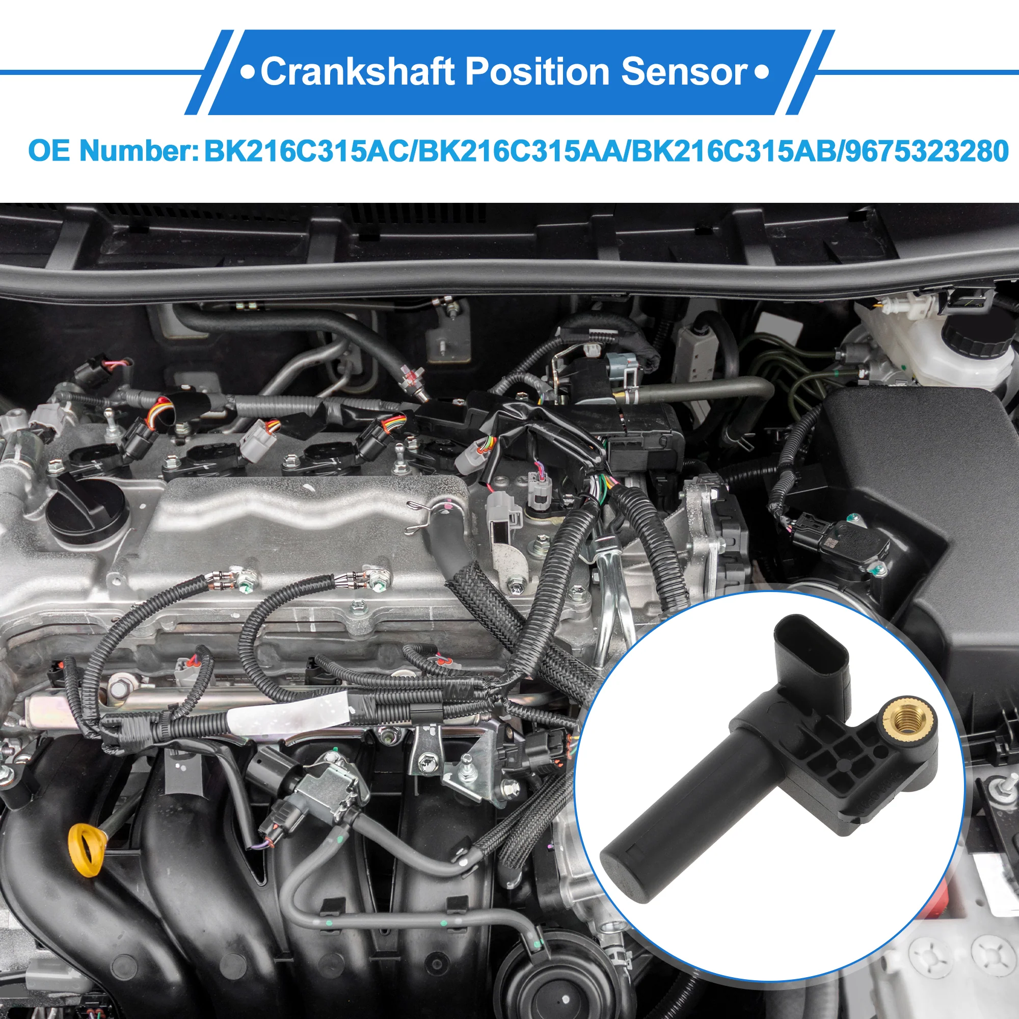 1 Pc Crankshaft Position Sensor for FORD Transit Mk6 Tourneo 2.2 2011-2014 Sturdy Metal Plastic Black Engine Crank CKP Sensor - Image 3