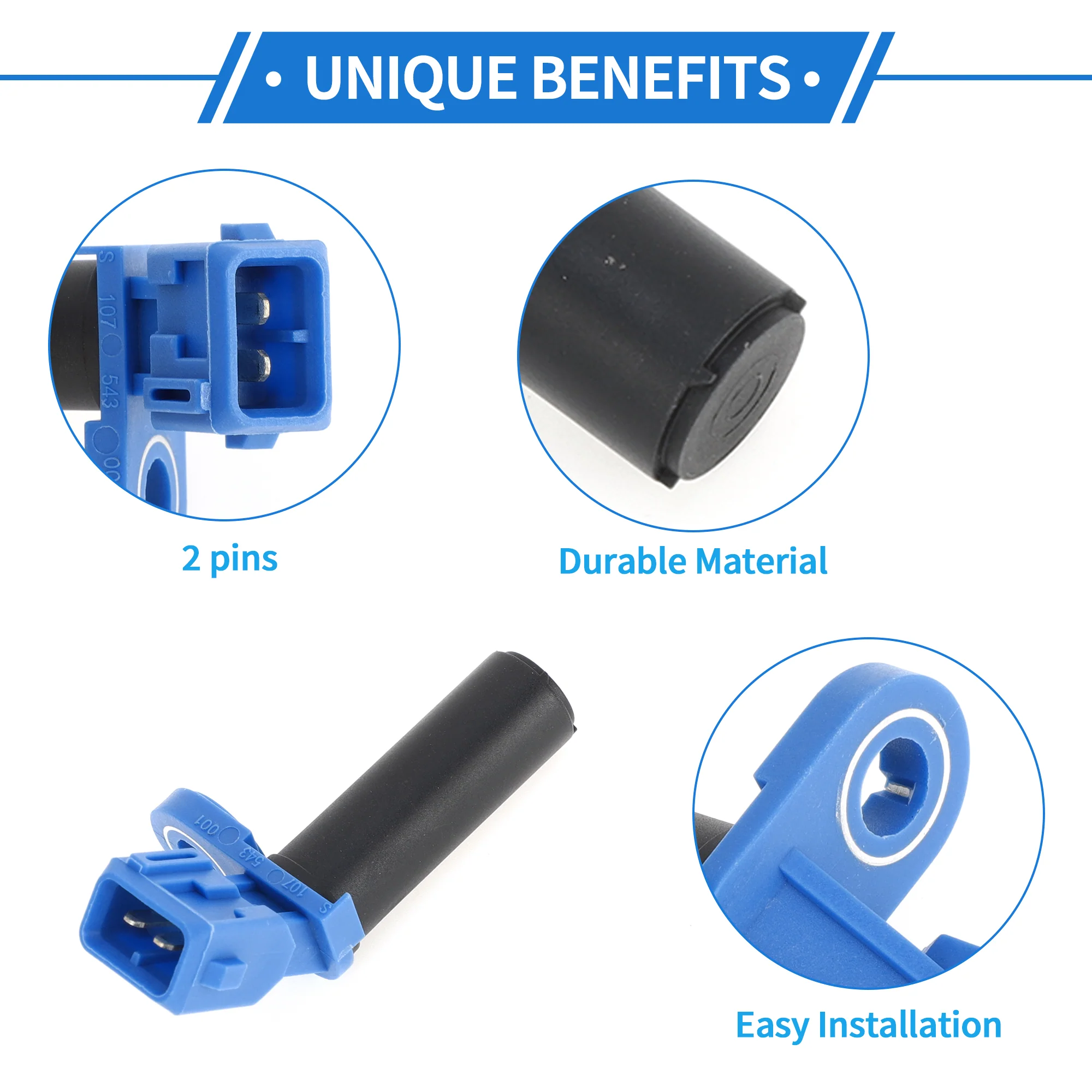 1 Pc Crankshaft Position Sensor for FORD Fiesta Mk6 1.6 Ti 2010-2015 Sturdy Metal Plastic Black Blue Engine Crank CKP Sensor - Image 4