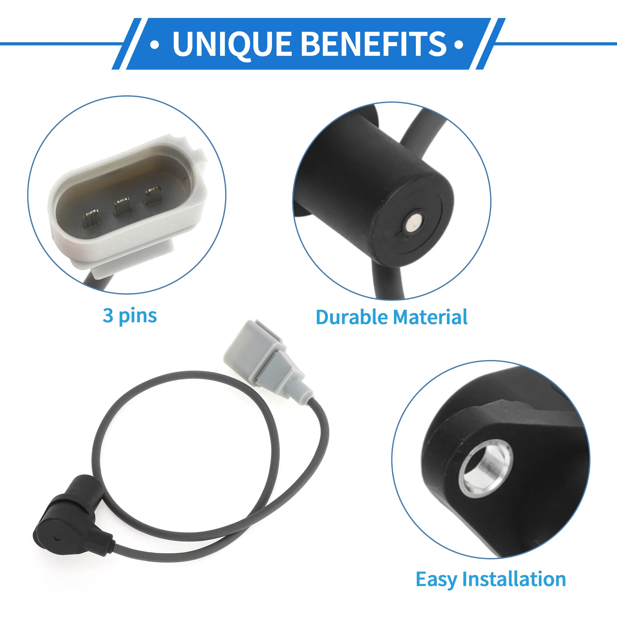 1 Pc Crankshaft Position Sensor for Audi A6 Quattro 4.2 2000-2006 Sturdy Metal Plastic Black Gray Engine Crank CKP Sensor - Image 4