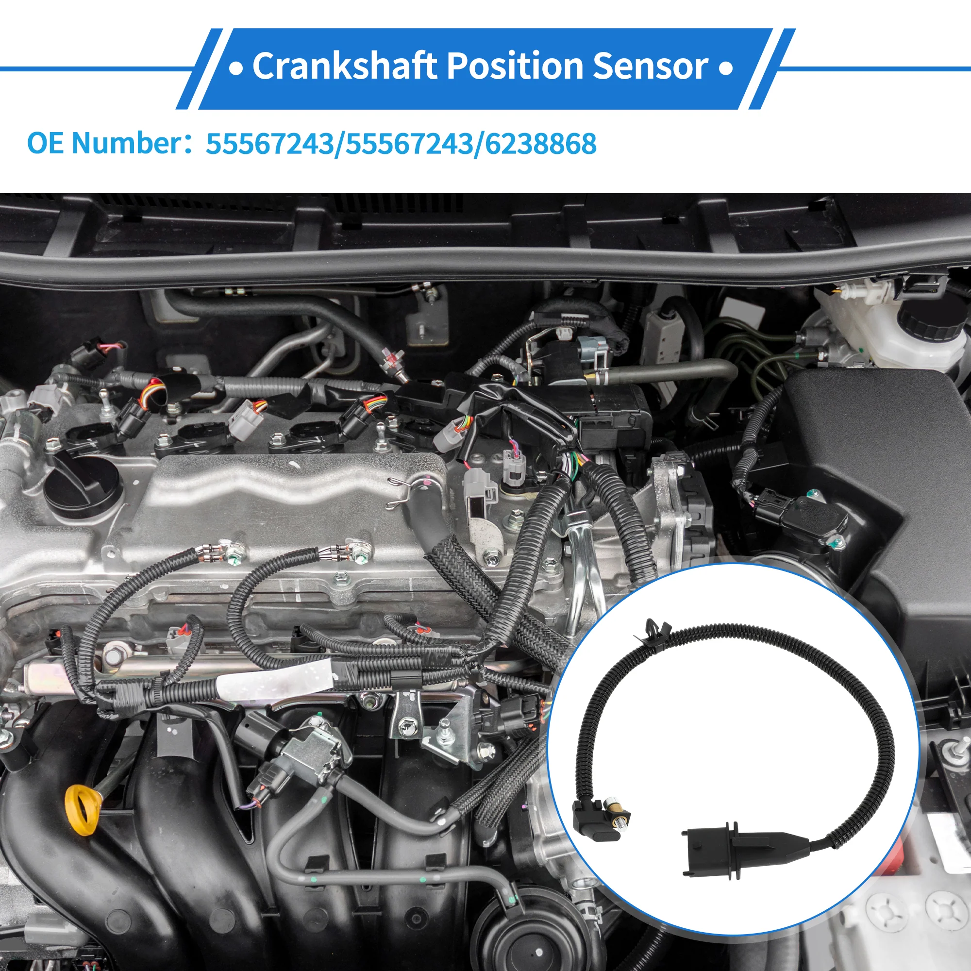 1 Pc Crankshaft Position Sensor for Chevrolet Cruze LS 1.8 2011-2015 Sturdy Metal Plastic Black Engine Crank CKP Sensor - Image 3