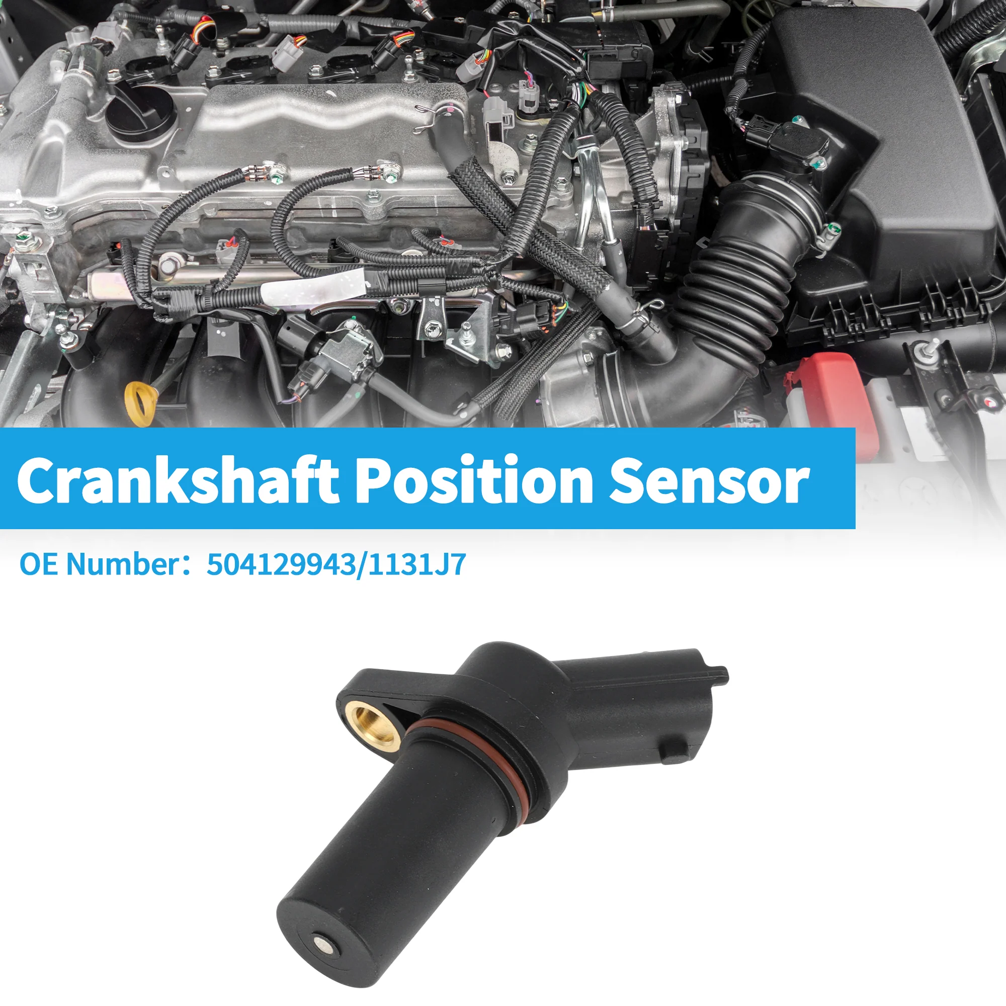 1 Pc Crankshaft Position Sensor for IVECO Massif Pickup 3.0 HPI 2008-2011 Sturdy Metal Plastic Black Engine Crank CKP Sensor - Image 2