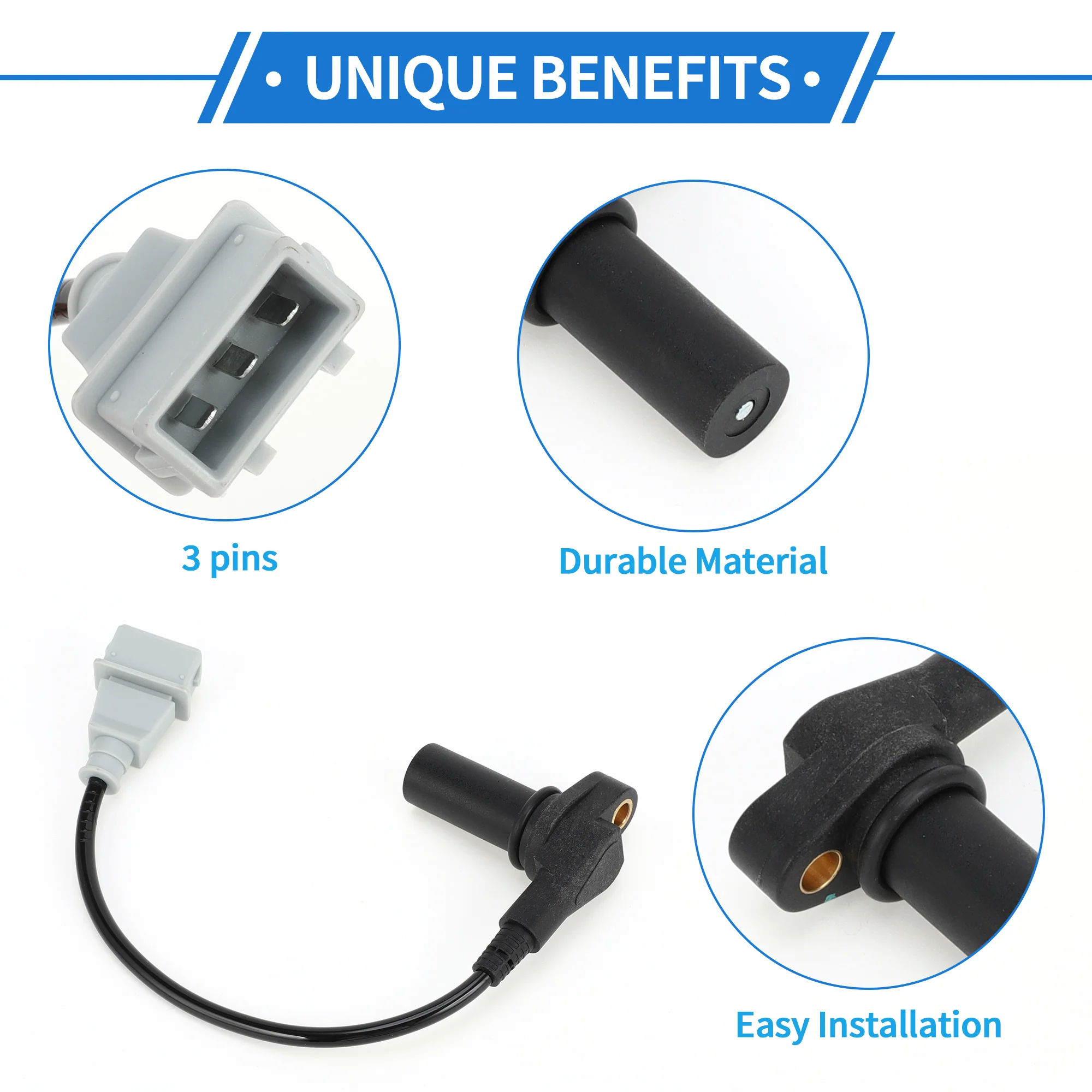 1 Pc Crankshaft Position Sensor for VW Transporter T4 Minibus 2.5 TDI 1995-2003 Sturdy Metal Plastic Black Gray Engine Crank CKP Sensor - Image 4