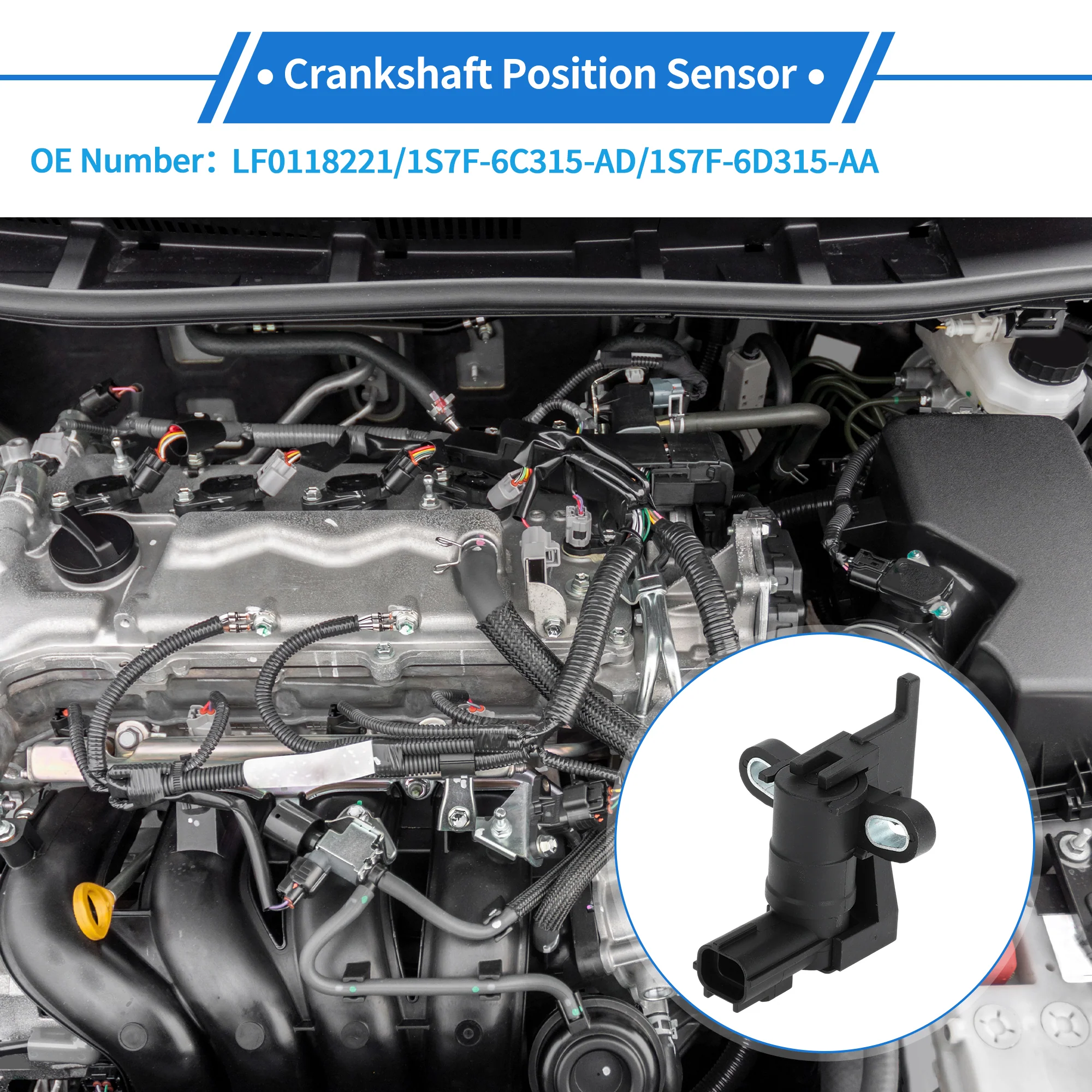 1 Pc Crankshaft Position Sensor for Mazda 6 2.3 3.0 2003-2005 Sturdy Metal Plastic Black Engine Crank CKP Sensor - Image 3