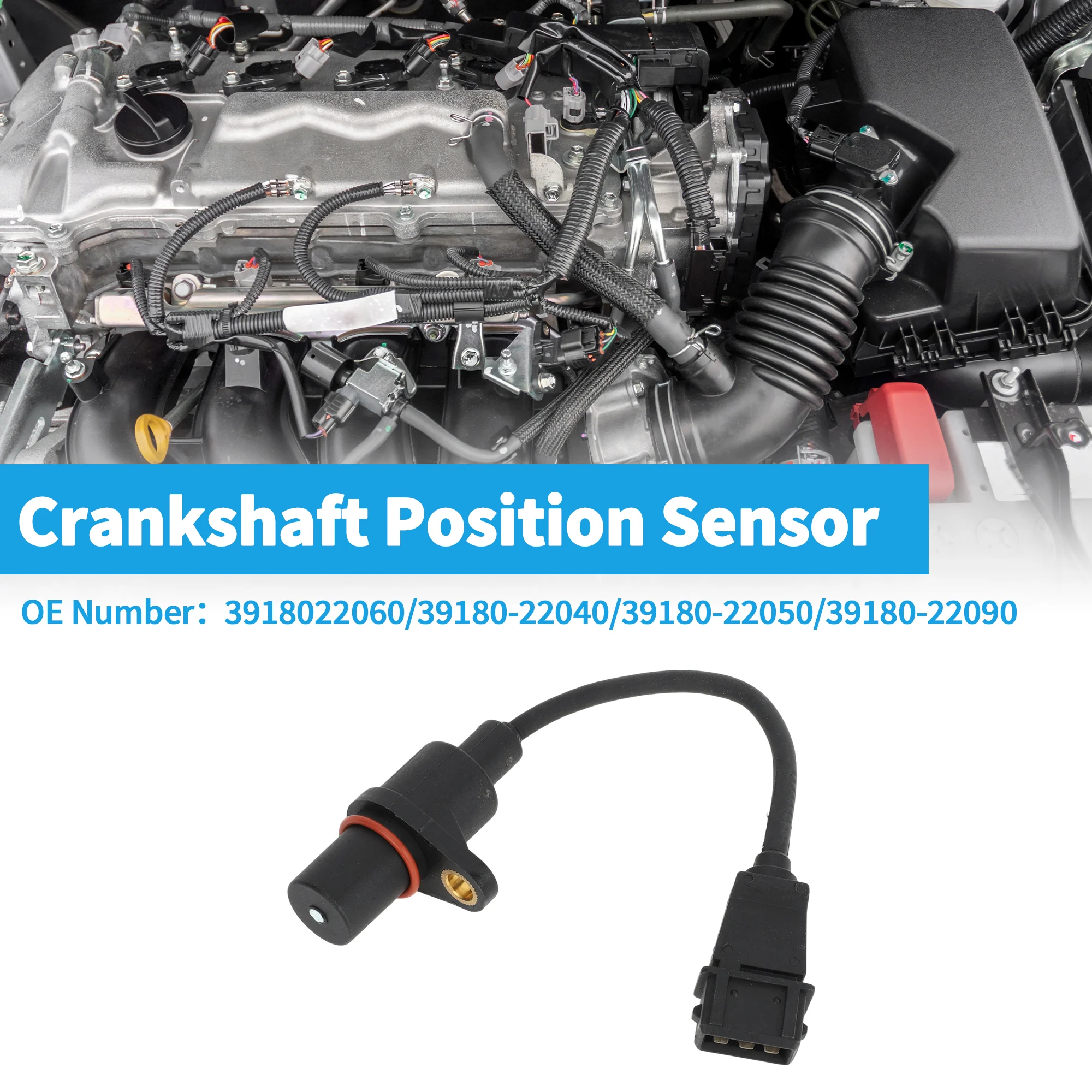 1 Pc Crankshaft Position Sensor for Hyundai Accent 1.5 1997-1999 Sturdy Metal Plastic Black Engine Crank CKP Sensor - Image 2