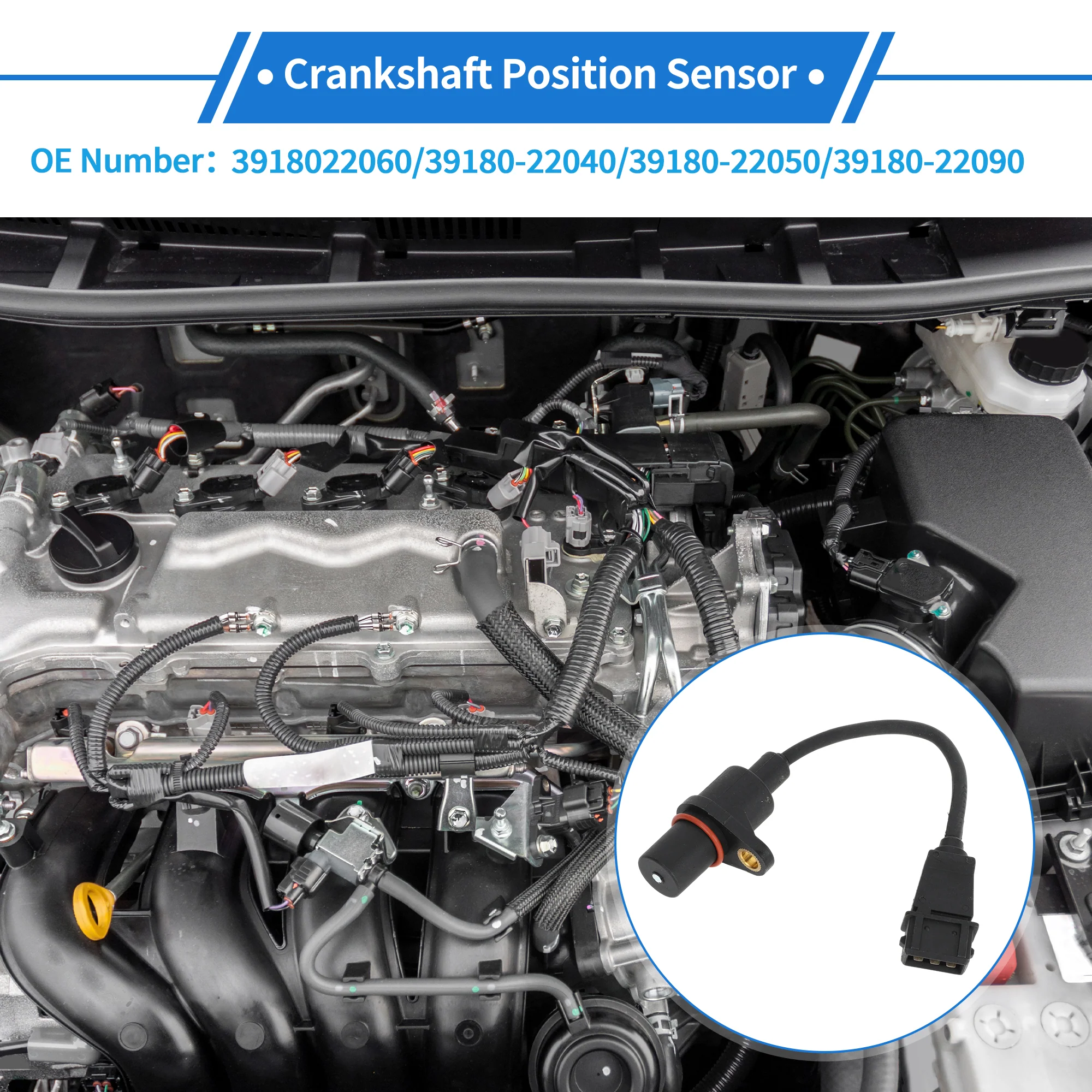 1 Pc Crankshaft Position Sensor for Hyundai Accent 1.5 1997-1999 Sturdy Metal Plastic Black Engine Crank CKP Sensor - Image 3