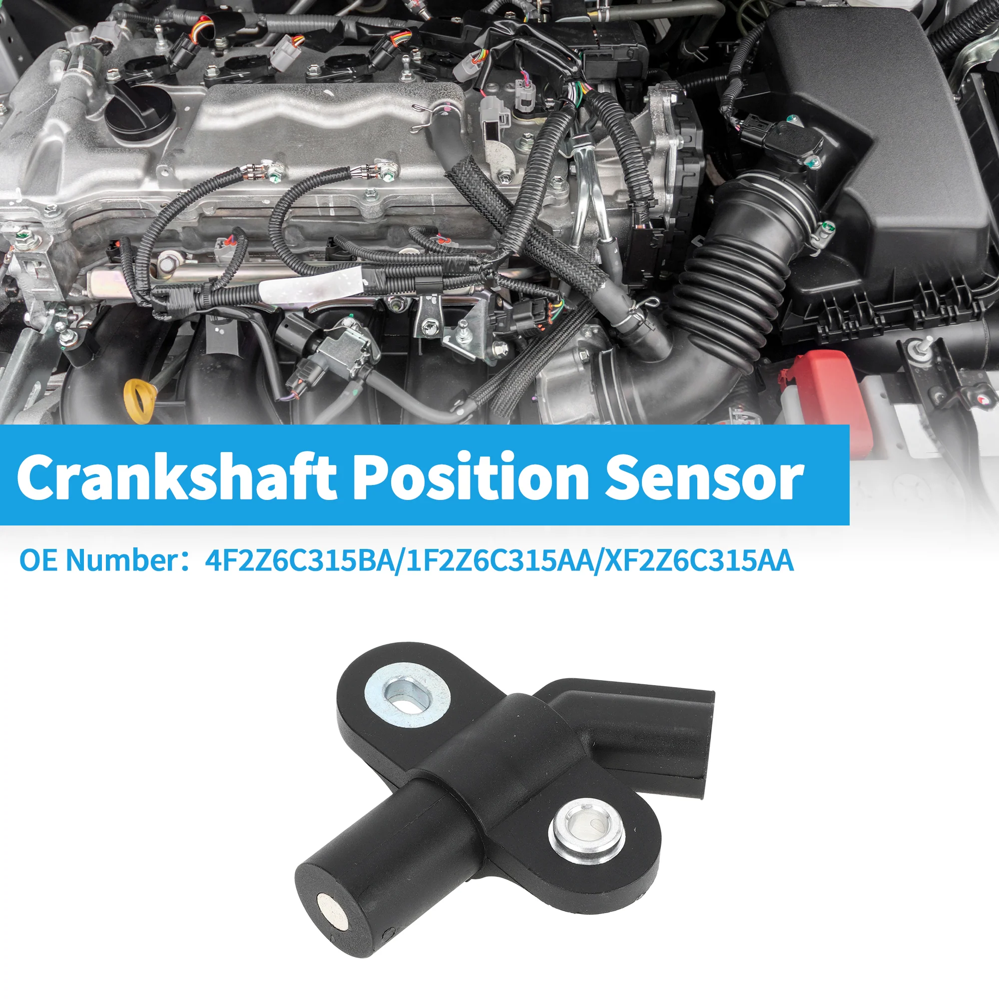 1 Pc Crankshaft Position Sensor for Ford F-150 4.2 1997-2008 Sturdy Metal Plastic Black Engine Crank CKP Sensor - Image 2