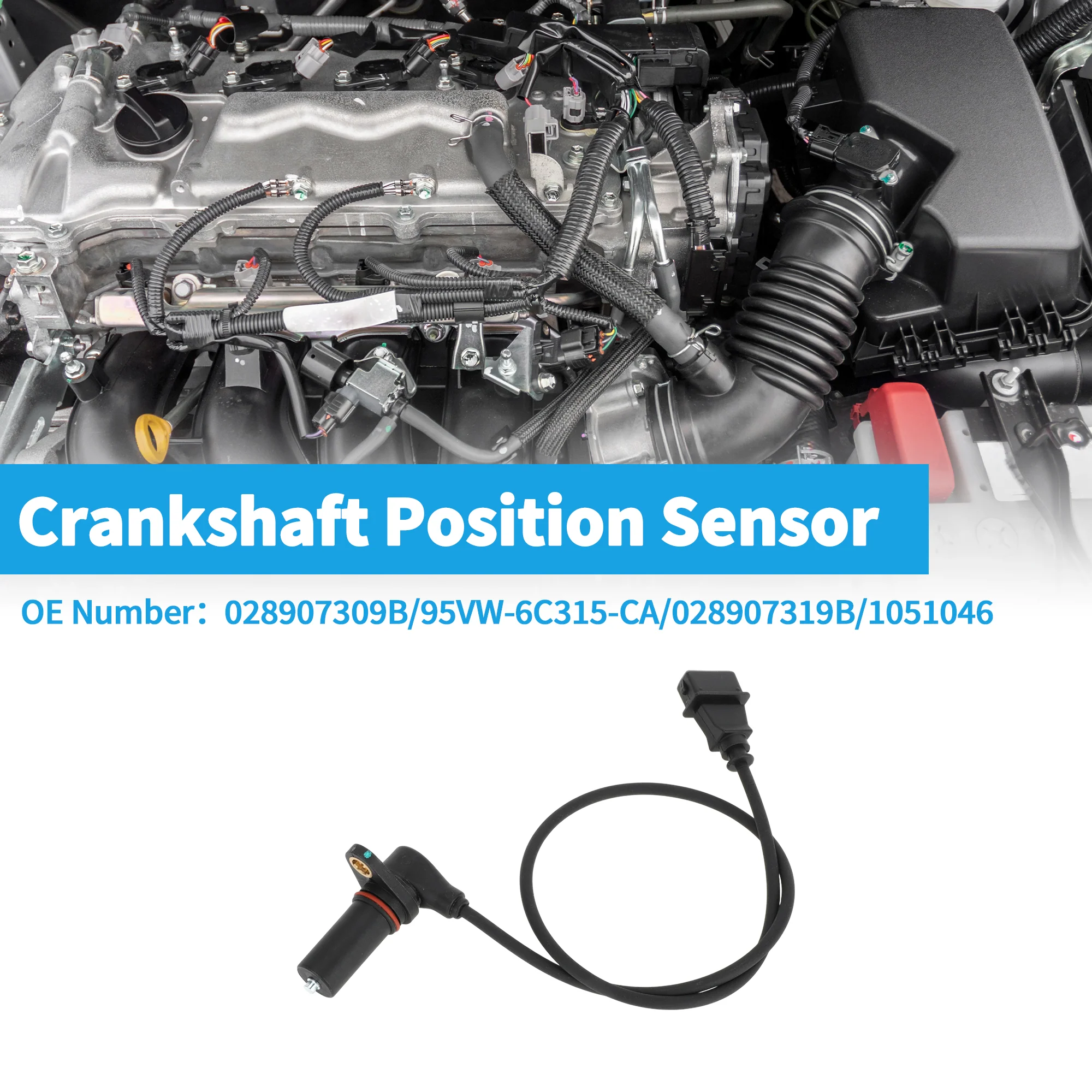 1 Pc Crankshaft Position Sensor for AUDI A6 C5 1.9TDI 1997-2000 Sturdy Metal Plastic Black Engine Crank CKP Sensor - Image 2