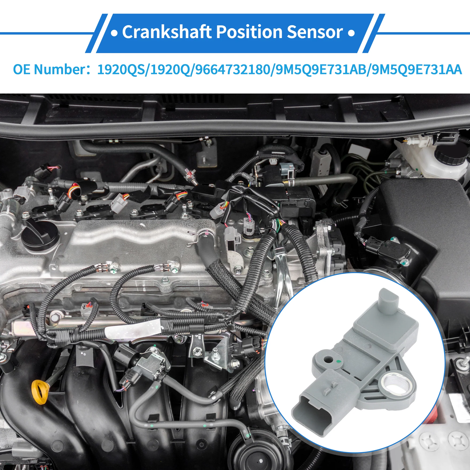 1 Pc Crankshaft Position Sensor for PEUGEOT 3008 HDi 2009-2016 Sturdy Metal Plastic Gray Engine Crank CKP Sensor - Image 3