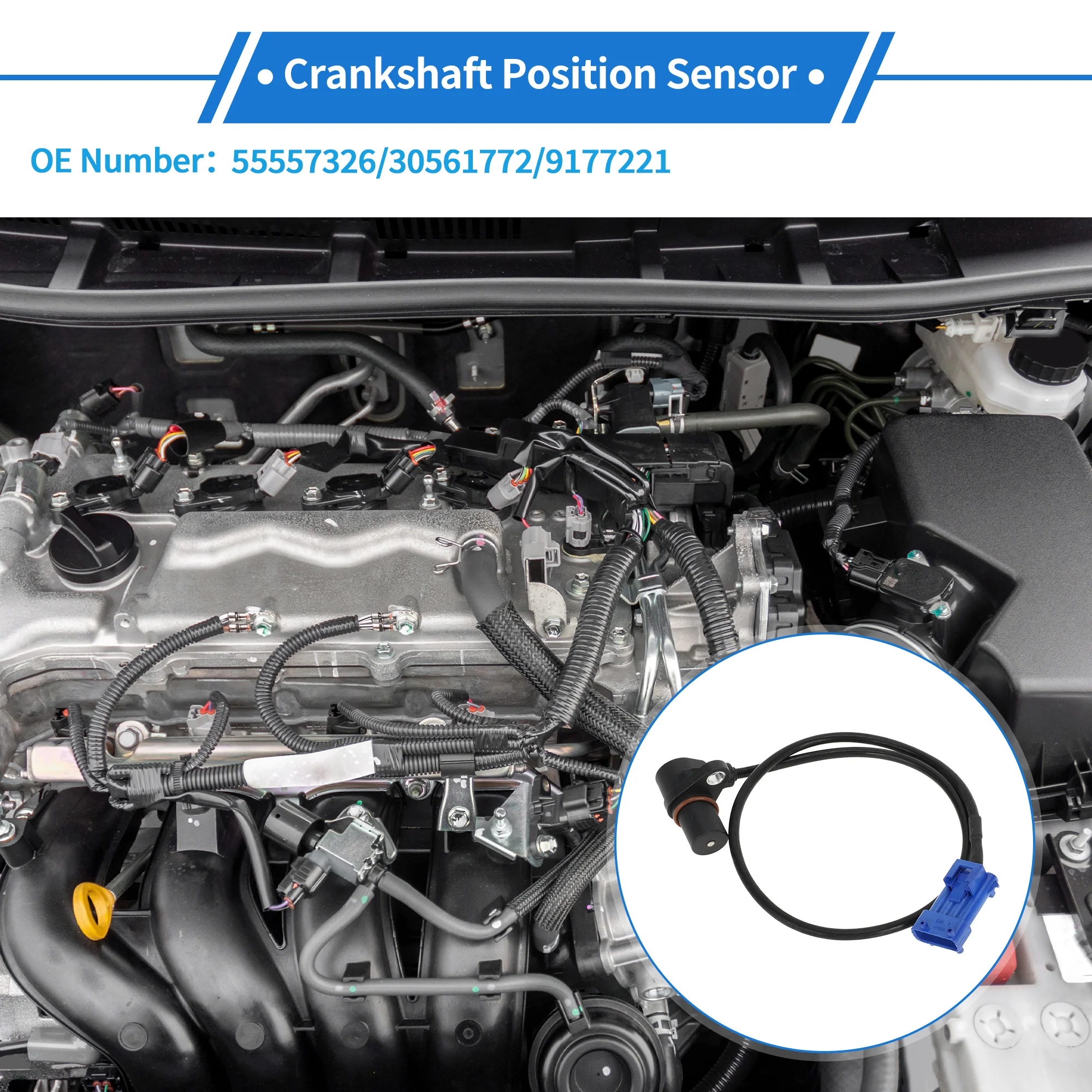 1 Pc Crankshaft Position Sensor for SAAB 9-5 2.0t 2000-2009 Sturdy Metal Plastic Black Blue Engine Crank CKP Sensor - Image 3
