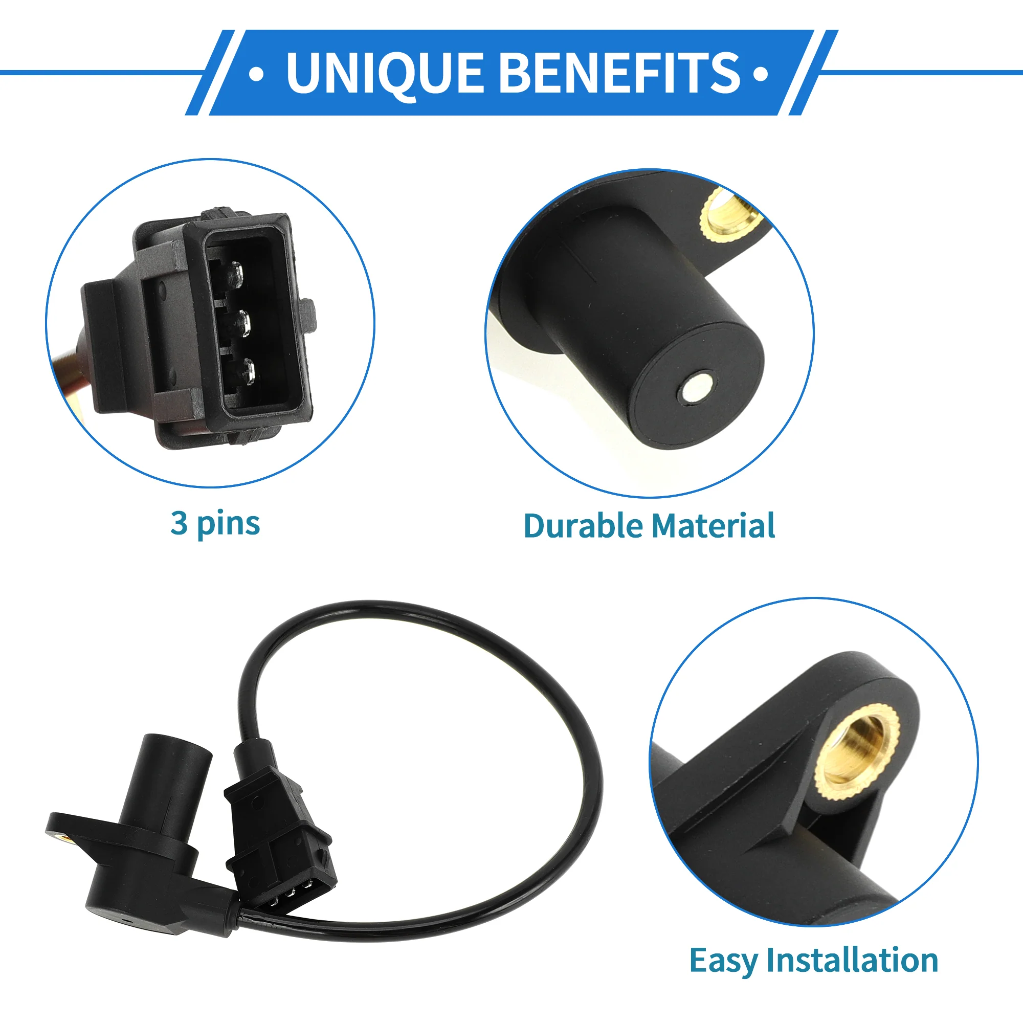1 Pc Crankshaft Position Sensor for FERRARI F355 Spider 3.5 95-00 Sturdy Metal Plastic Black Engine Crank CKP Sensor - Image 4